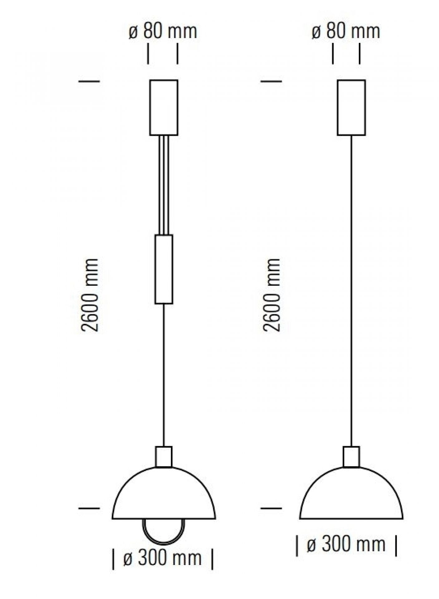 HMB 25/300 HMB25/300 Bauhaus Pendelleuchte Tecnolumen ohne Rollenzug