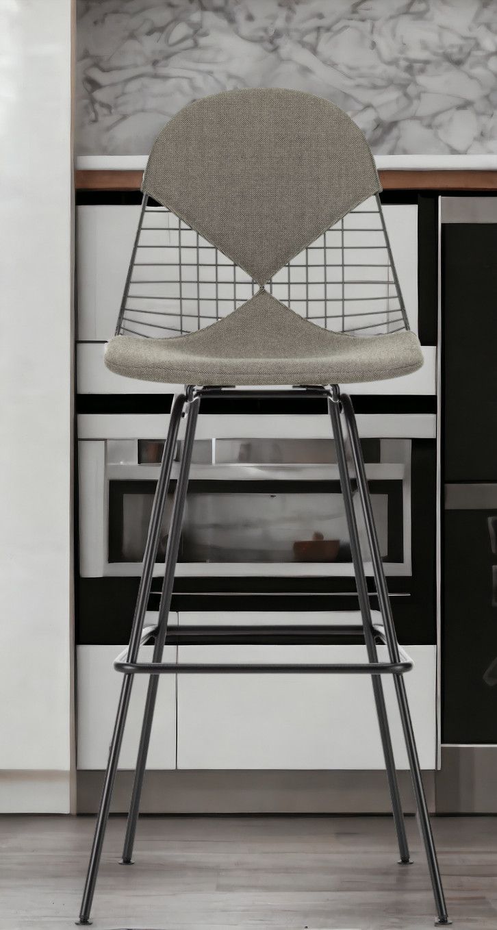 Eames Wire Bar Stool Barhocker High mit Sitz- und Rückenpolster Vitra