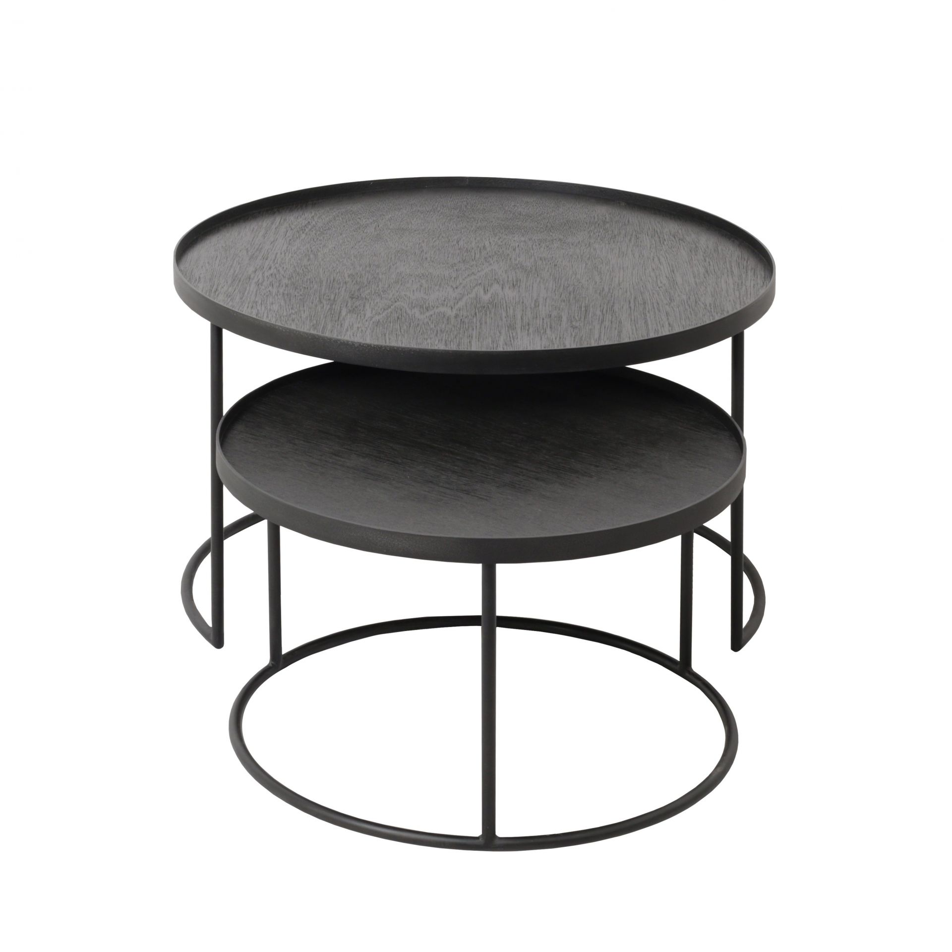 Couchtisch 2-er Set Schwarz Rund S/L Ethnicraft
