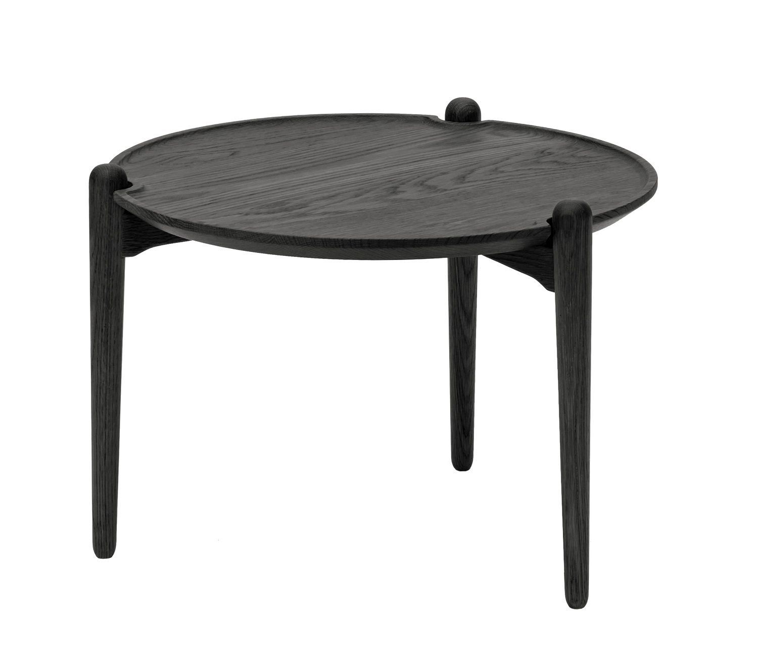 Aria Table Beistelltisch von Design House Stockholm aus dunklem Holz, runde Tischplatte, drei Beine.