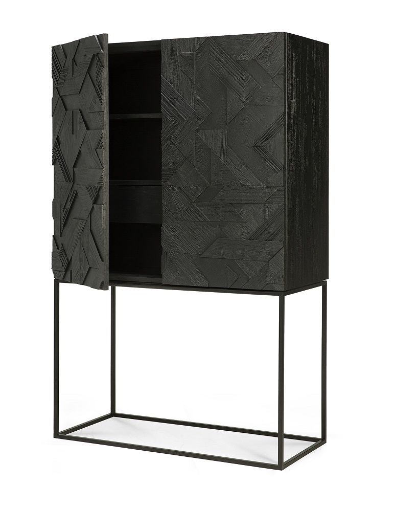 Graphic Schrank 2 Türen Teak schwarz Ethnicraft