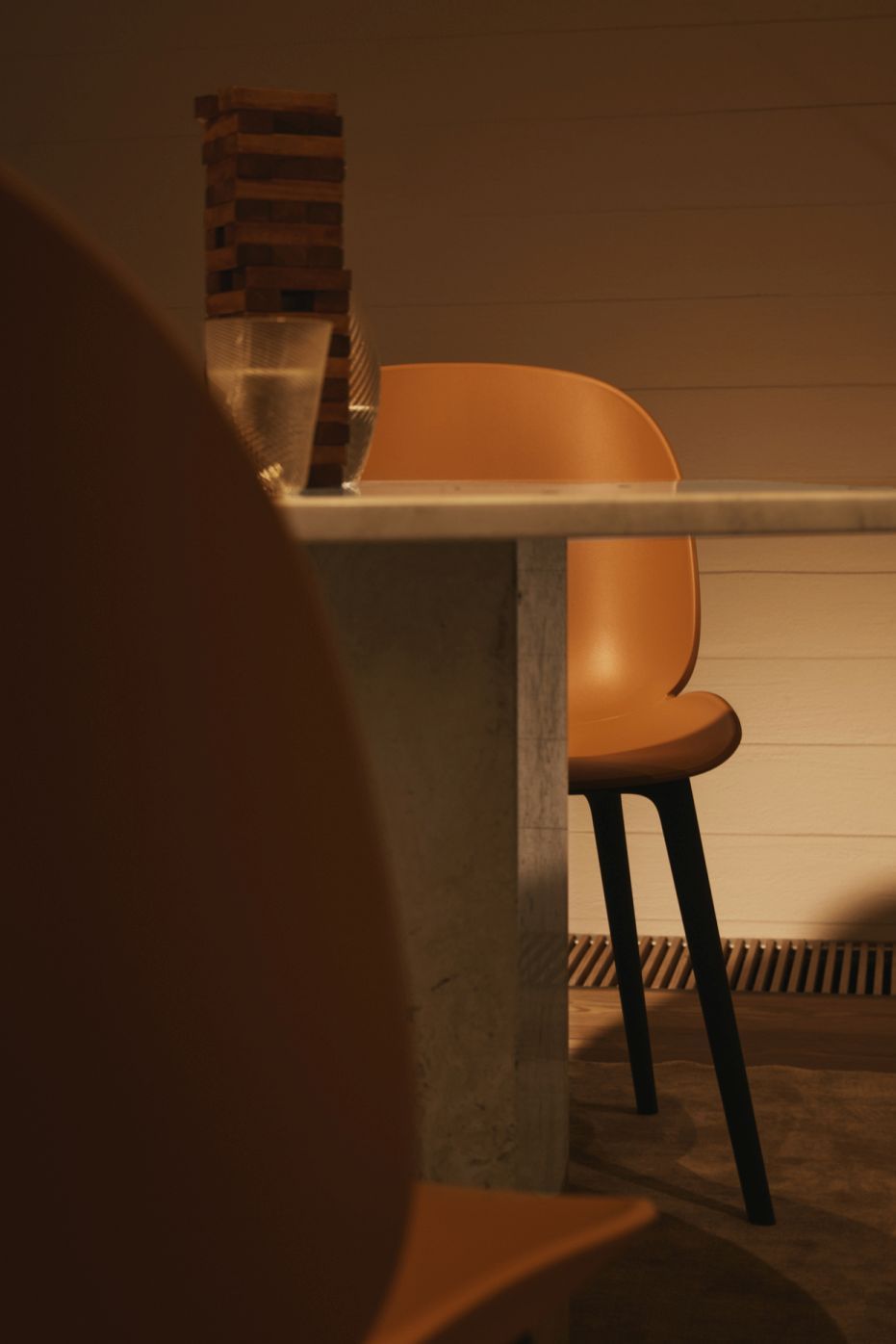 Beetle Chair Esszimmerstuhl Ungepolstert Plastik Gestell New Beige Gubi