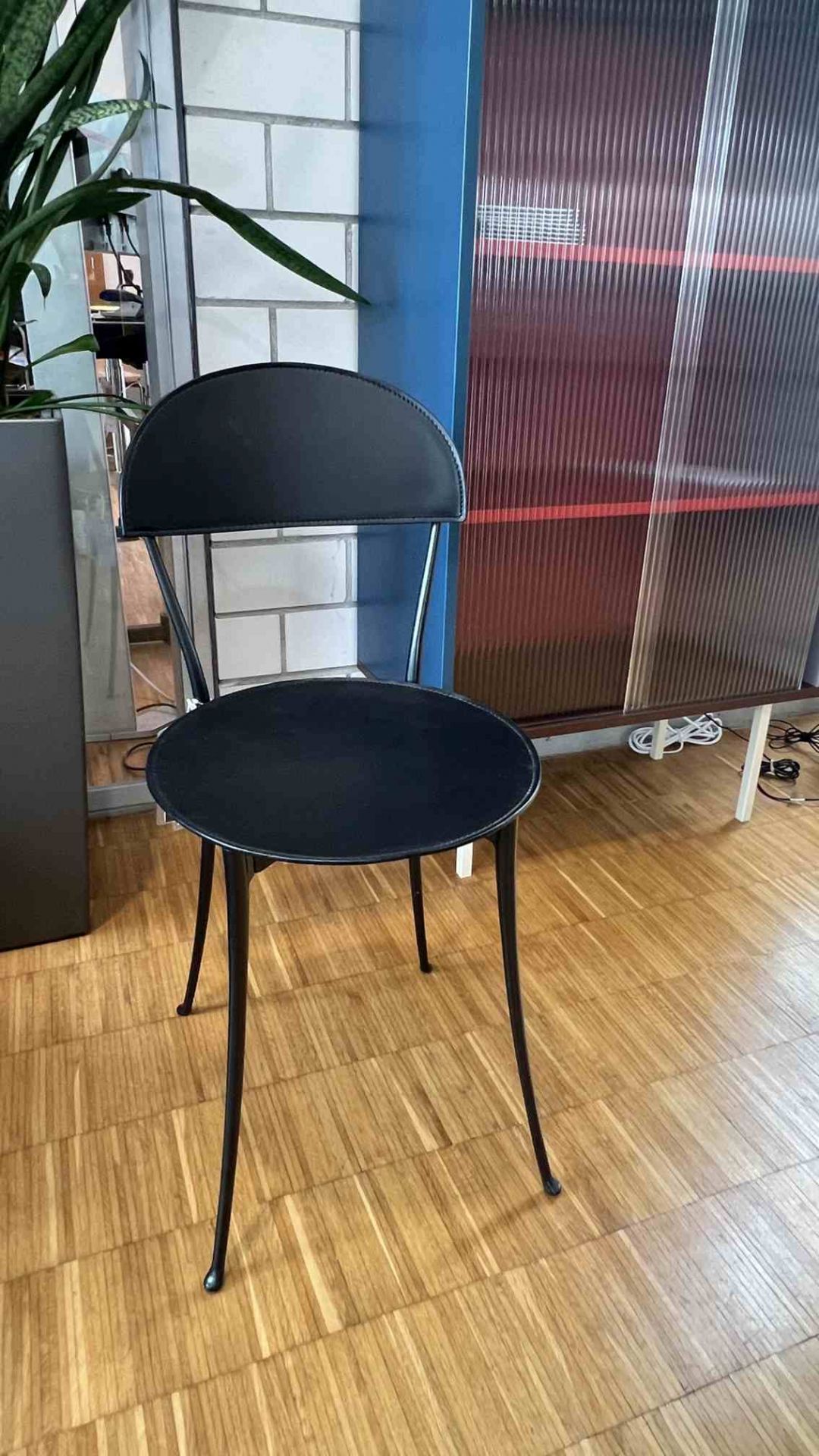 Tonietta Stuhl LEDER Nero 000701 Zanotta AUSSTELLUNGSSTÜCK
