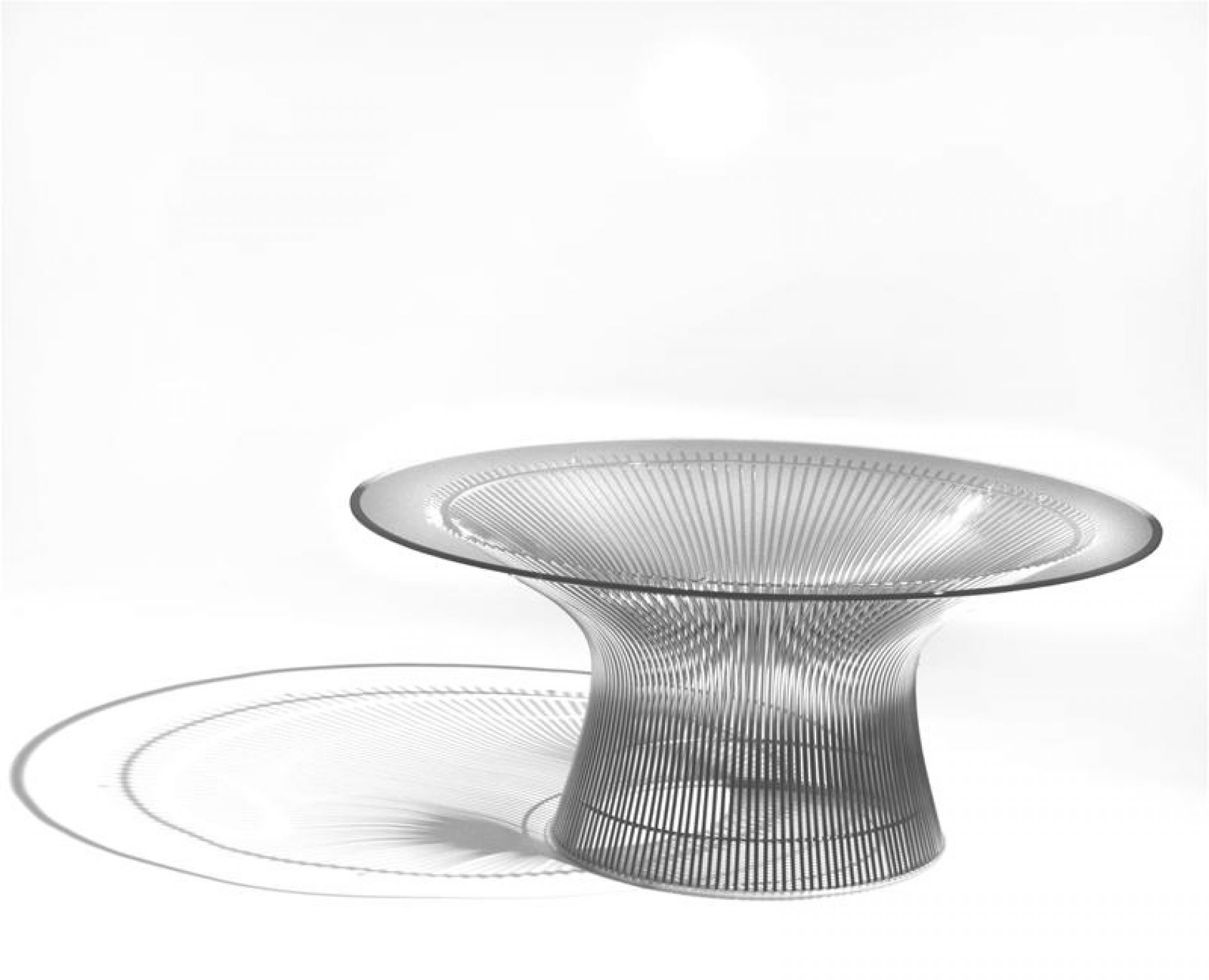 Platner Couchtisch Kristallglas / Nickel poliert Knoll International - QUICK SHIP