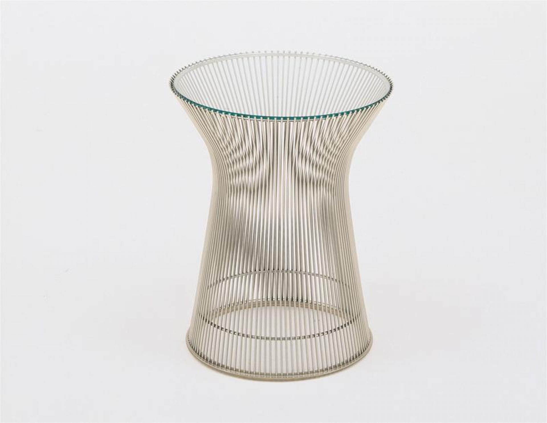 Platner Beistelltisch Kristallglas / Nickel poliert Knoll International - QUICK SHIP 