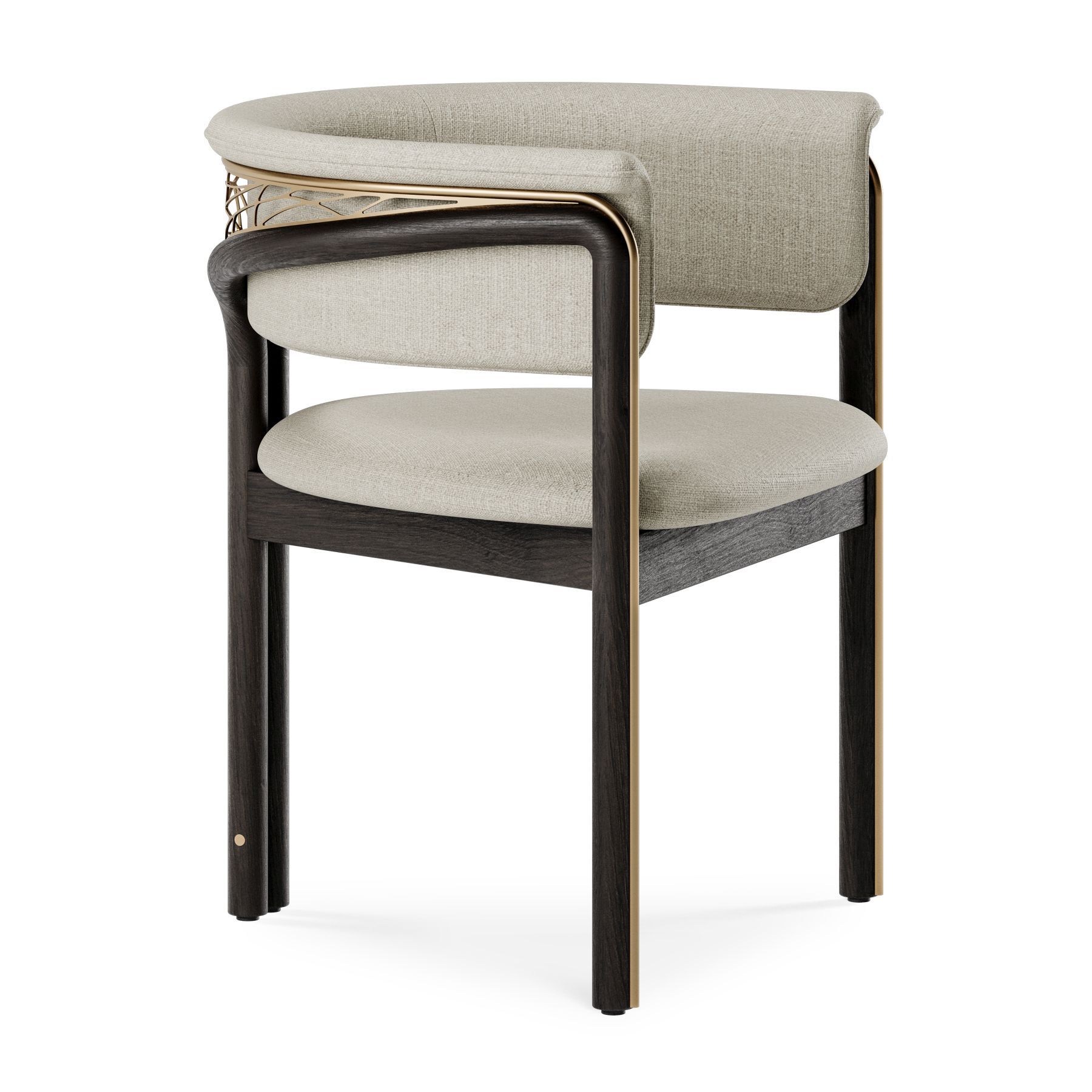 Volita Stuhl messingfarben - beige Chenille Morpho