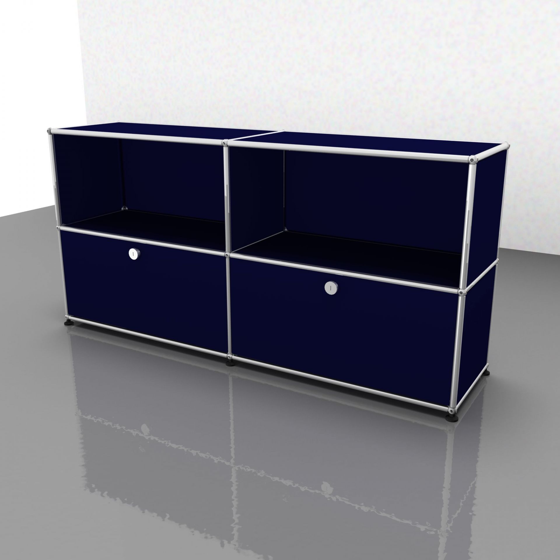USM Haller Sideboard Schubladen stahlblau