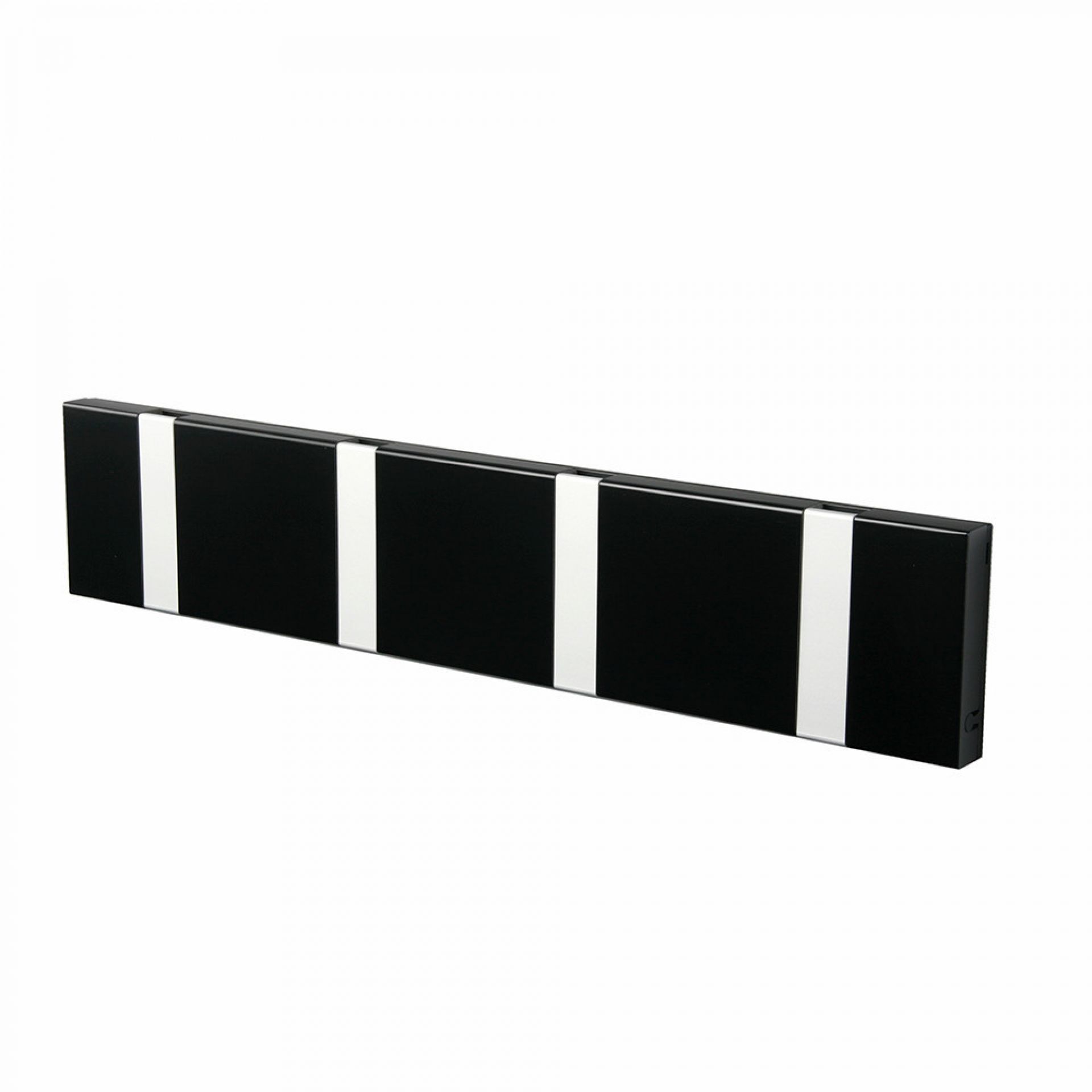 Knax Wandgarderobe mit 4 Haken in Schwarz, eine moderne und platzsparende Garderobenlösung.