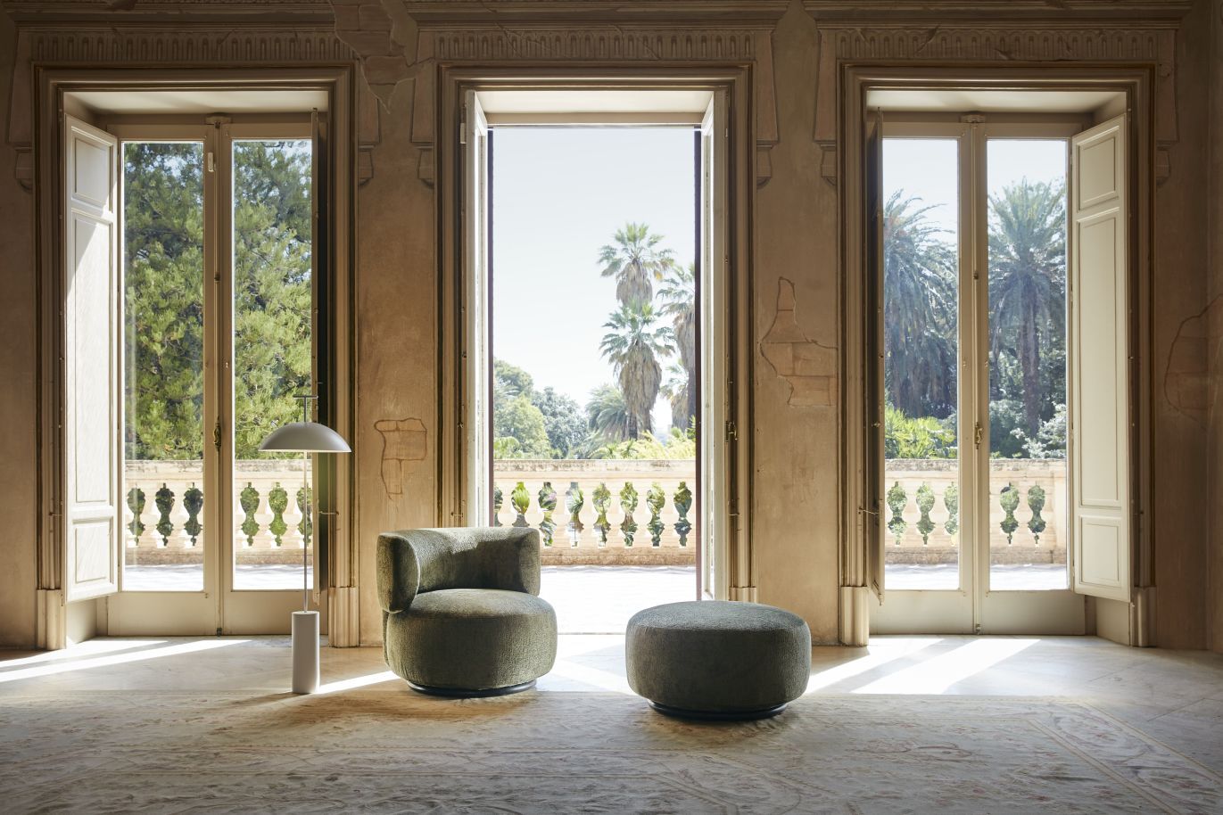 K-Wait Hocker Chenille Grün Kartell