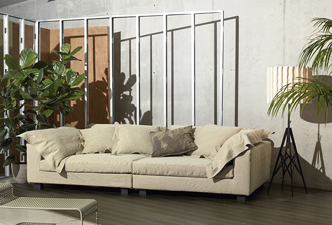 Nebula Nine Sofa 280x110 cm 3-Sitzer Sofa Moroso Diesel Fasern - Indigo blau