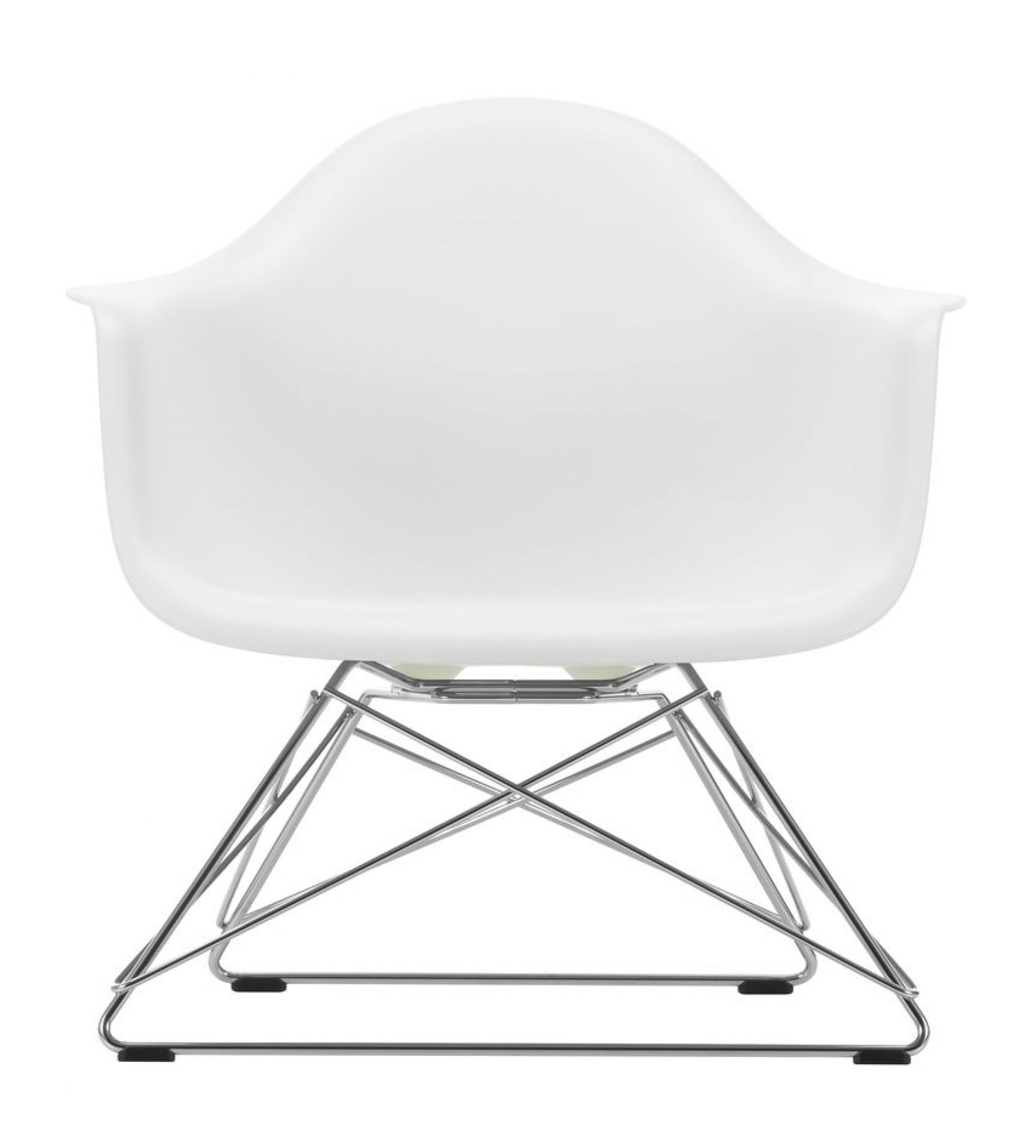 Eames Plastic Arm Chair LAR Stuhl Vitra Weiss - Chrom