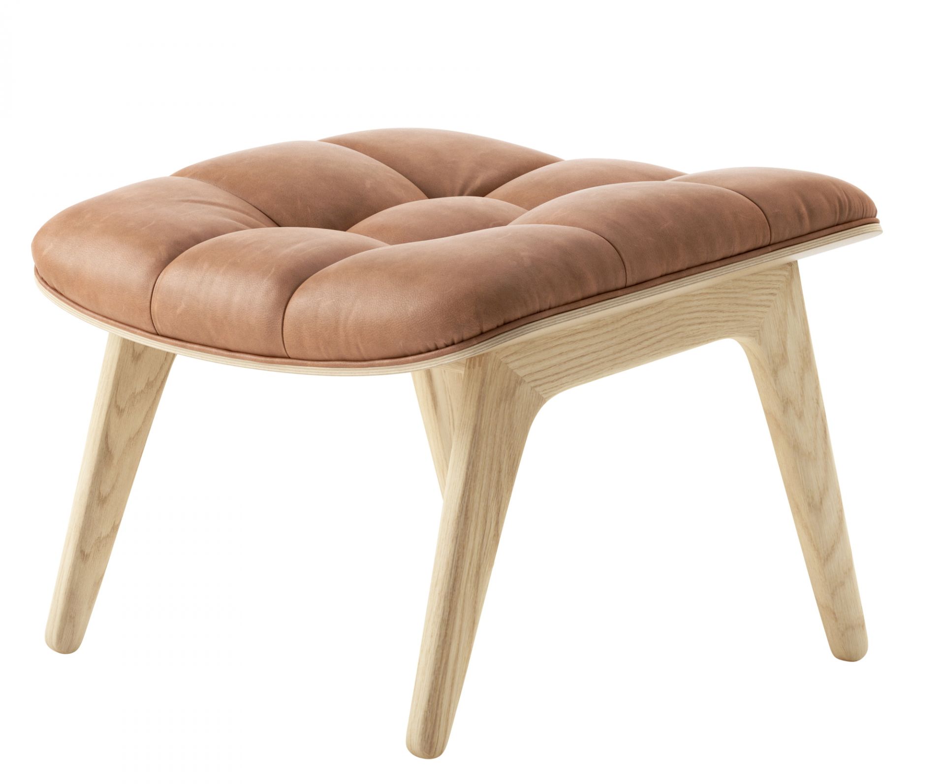 Mammoth Ottoman Lederbezug Norr11-Eiche natur Dunes Leder Camel