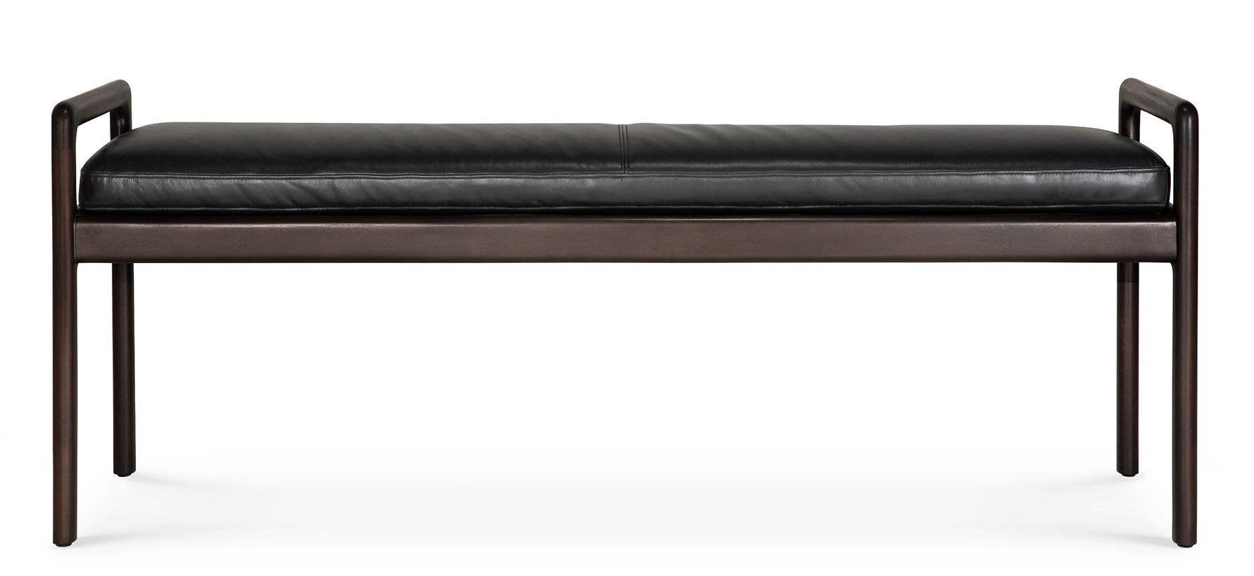 Jack Bench Bank mit Sitzpolster Leder schwarz Ethnicraft