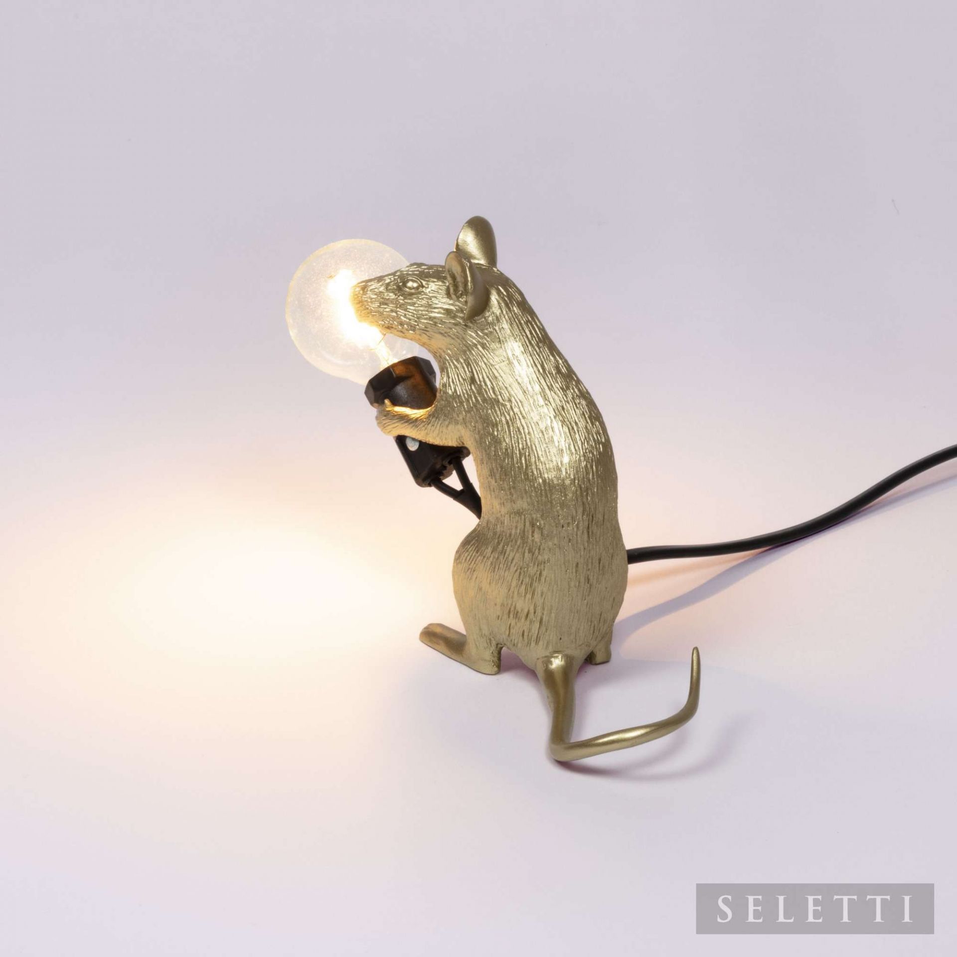 Mouse Lamp gold Mac mit USB Leuchte Seletti EINZELSTÜCK