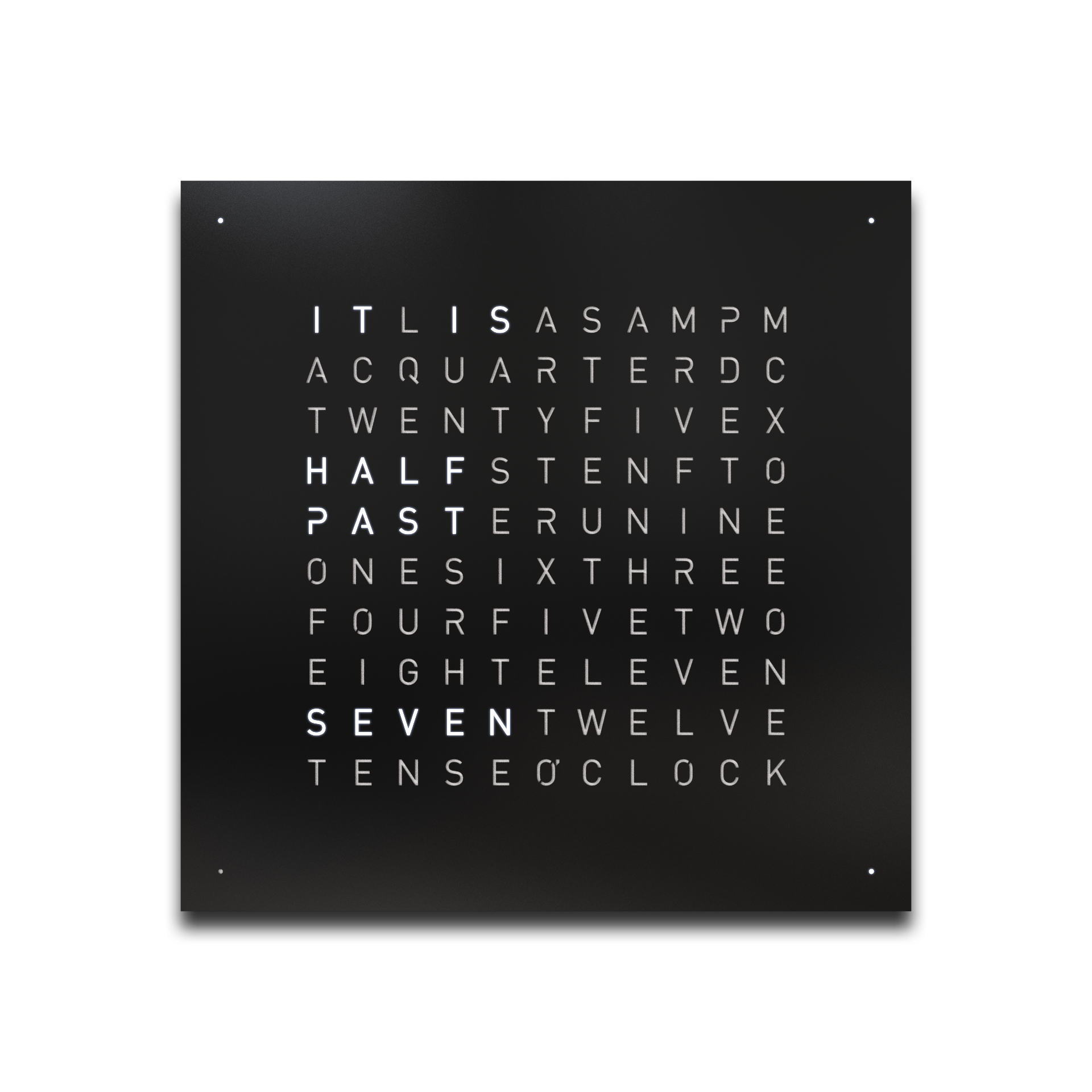 Frontcover für Earth 45 Wanduhr / Zeitobjekt Englisch QLOCKTWO