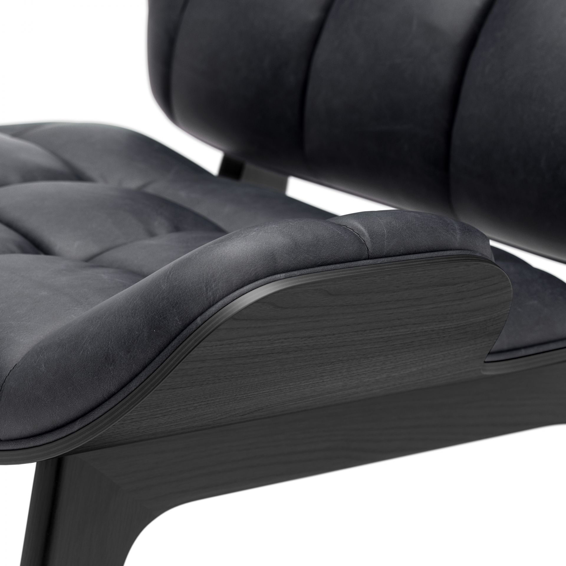 Mammoth Chair Sessel Lederbezug NORR11-Eiche schwarz Dunes Leder Anthracite
