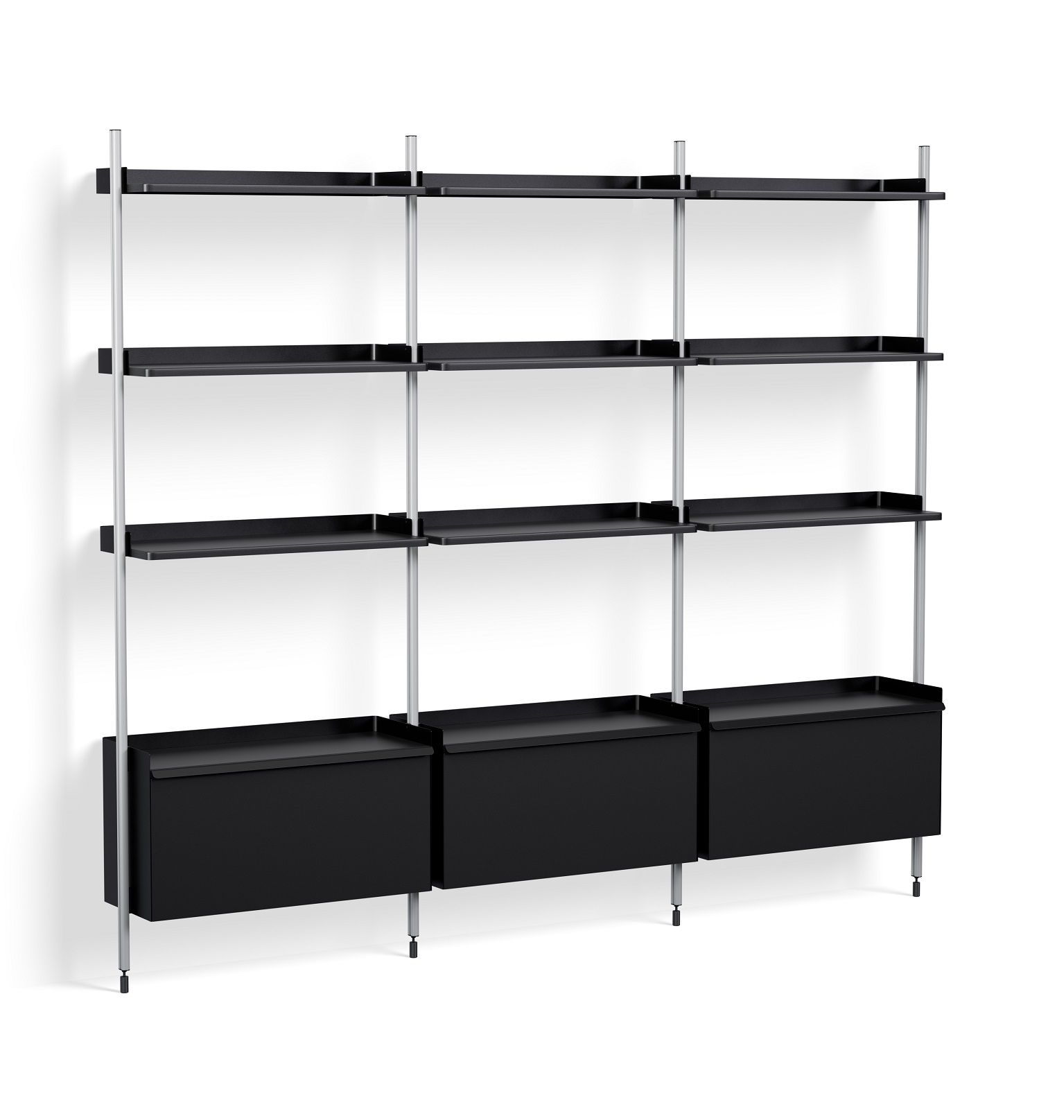 Pier System 133 3 Column Regal Hay Schwarz-Aluminium