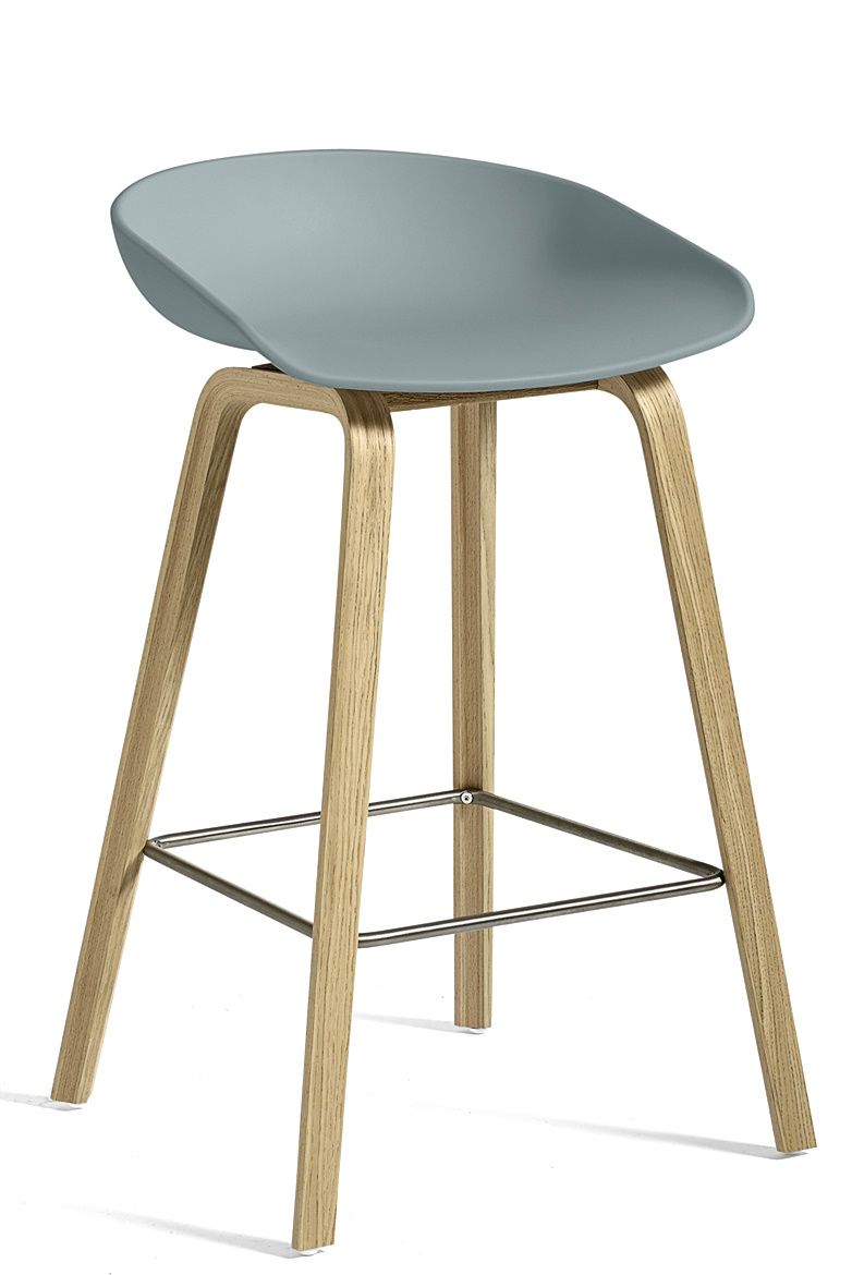 About a Stool AAS32 / AAS 32 Barhocker Niedrig Hay Dusty blue - wasserbasierter Lack