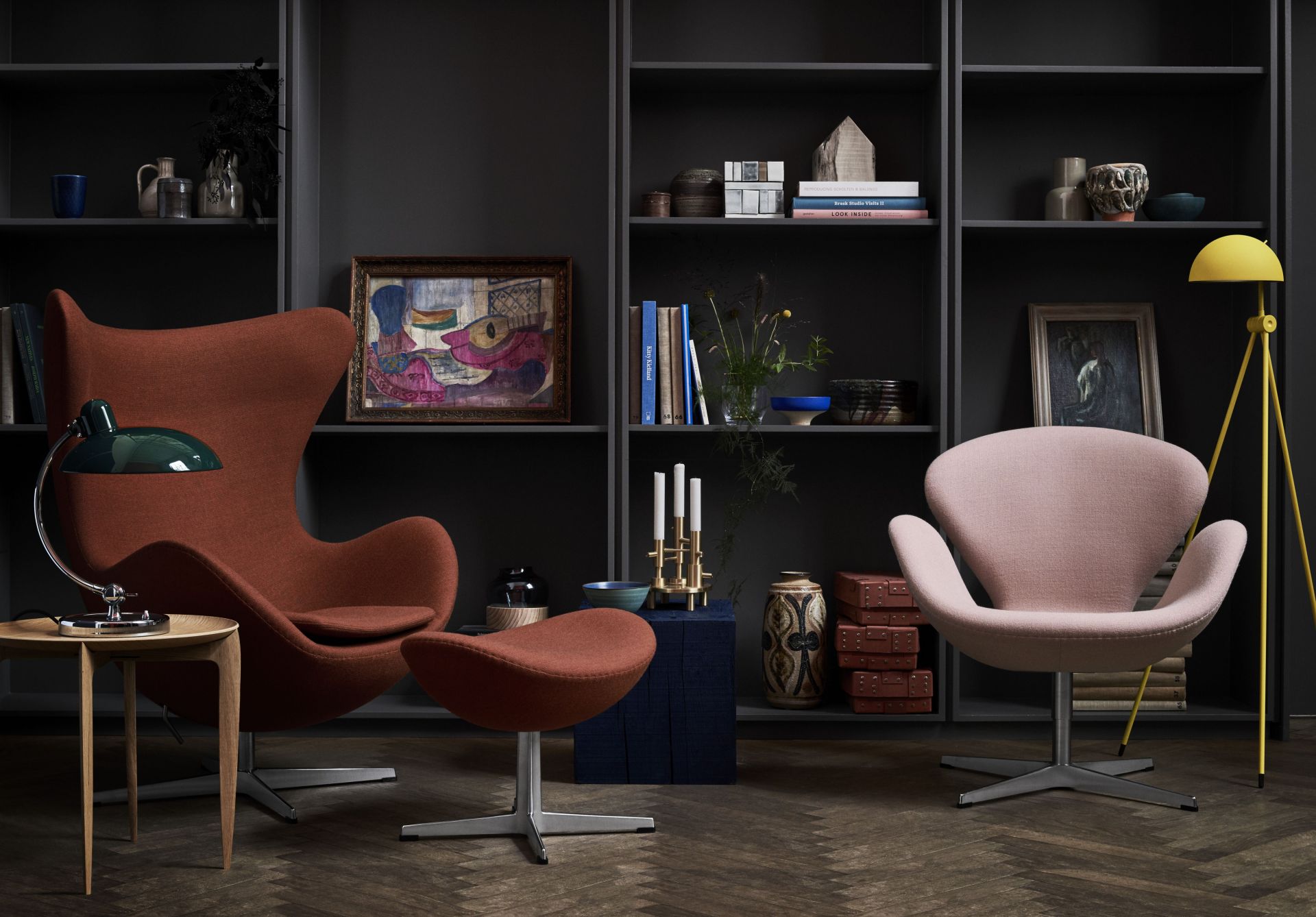 Egg Chair mit Hocker Re-wool Textile Stoff Fritz Hansen 