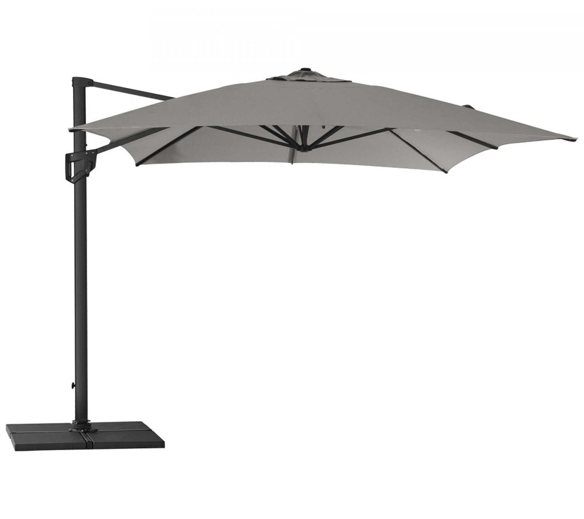 Hyde Luxe Hanging Parasol Sonnenschirm Taupe Inklusiv Fuß Cane-Line
