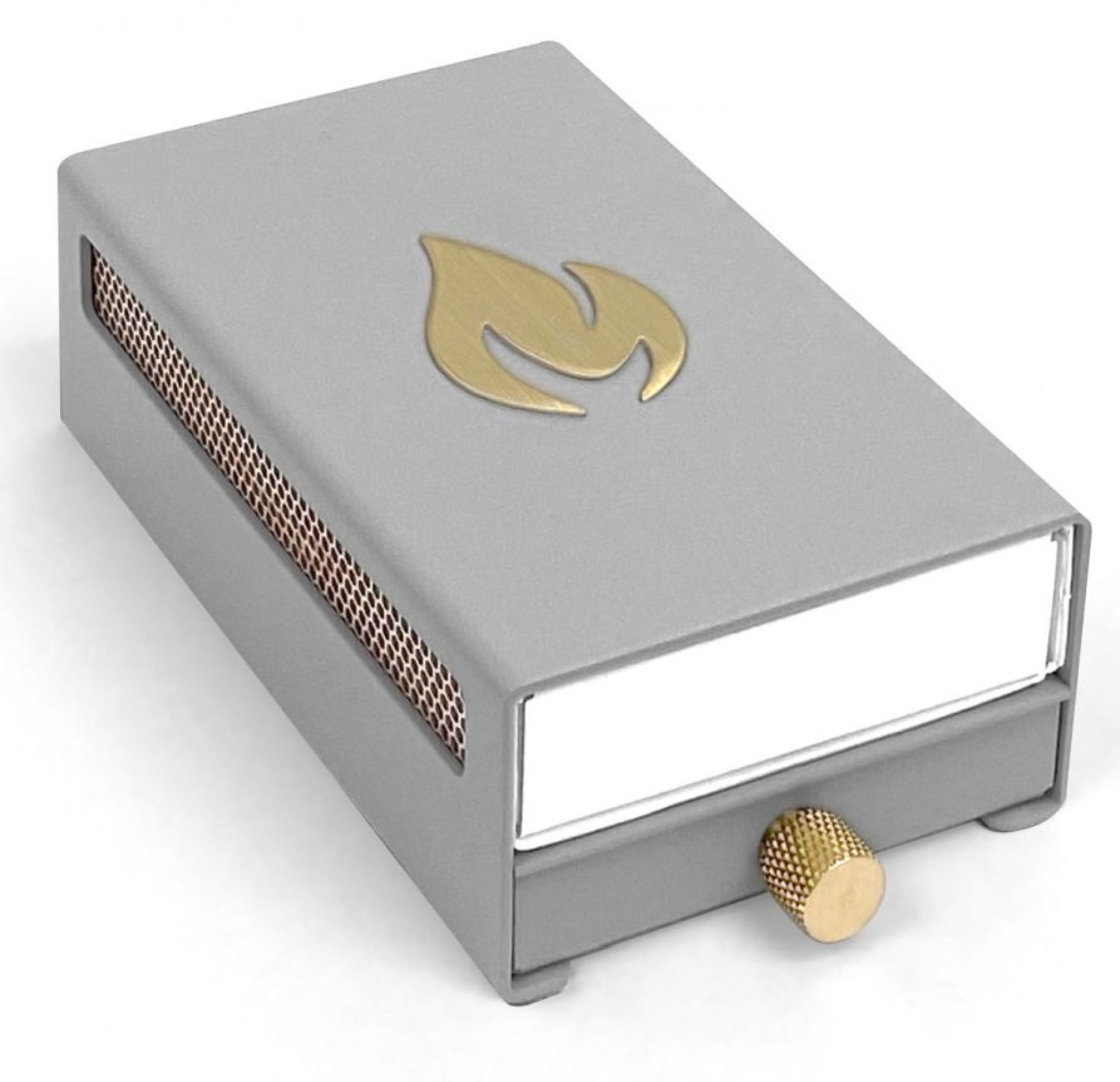 Designhülle für Streichholzschachtel Grau / Gold Nordic Flame EINZELSTÜCK