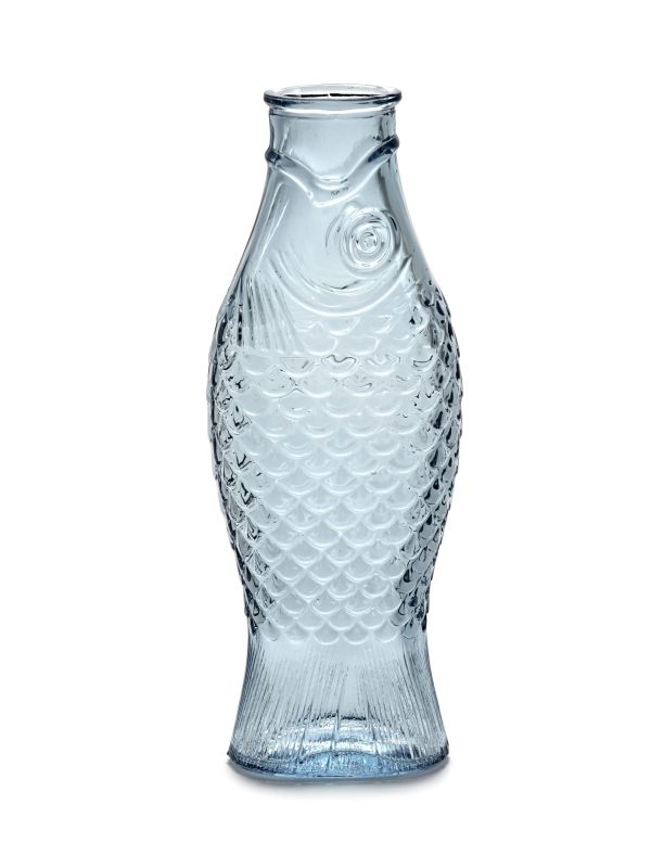 Fles Flasche Fisch Blau Serax