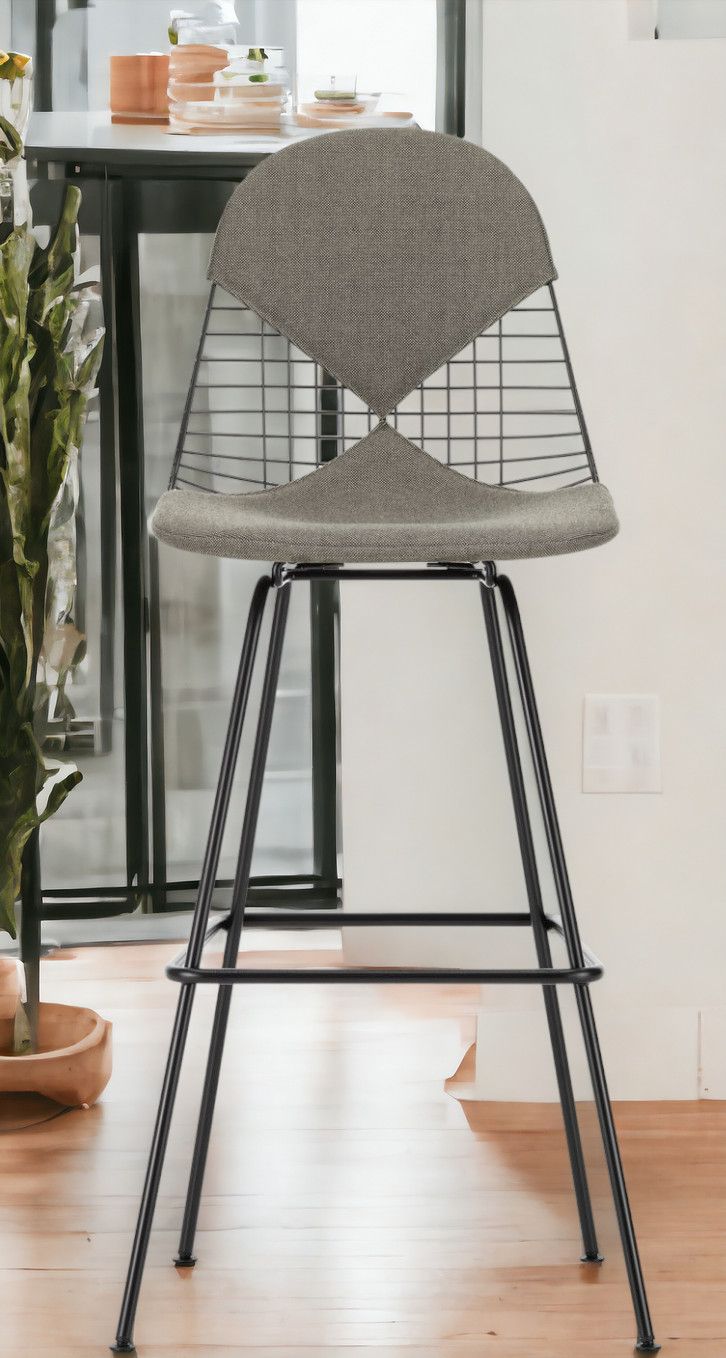 Eames Wire Bar Stool Barhocker High mit Sitz- und Rückenpolster Vitra