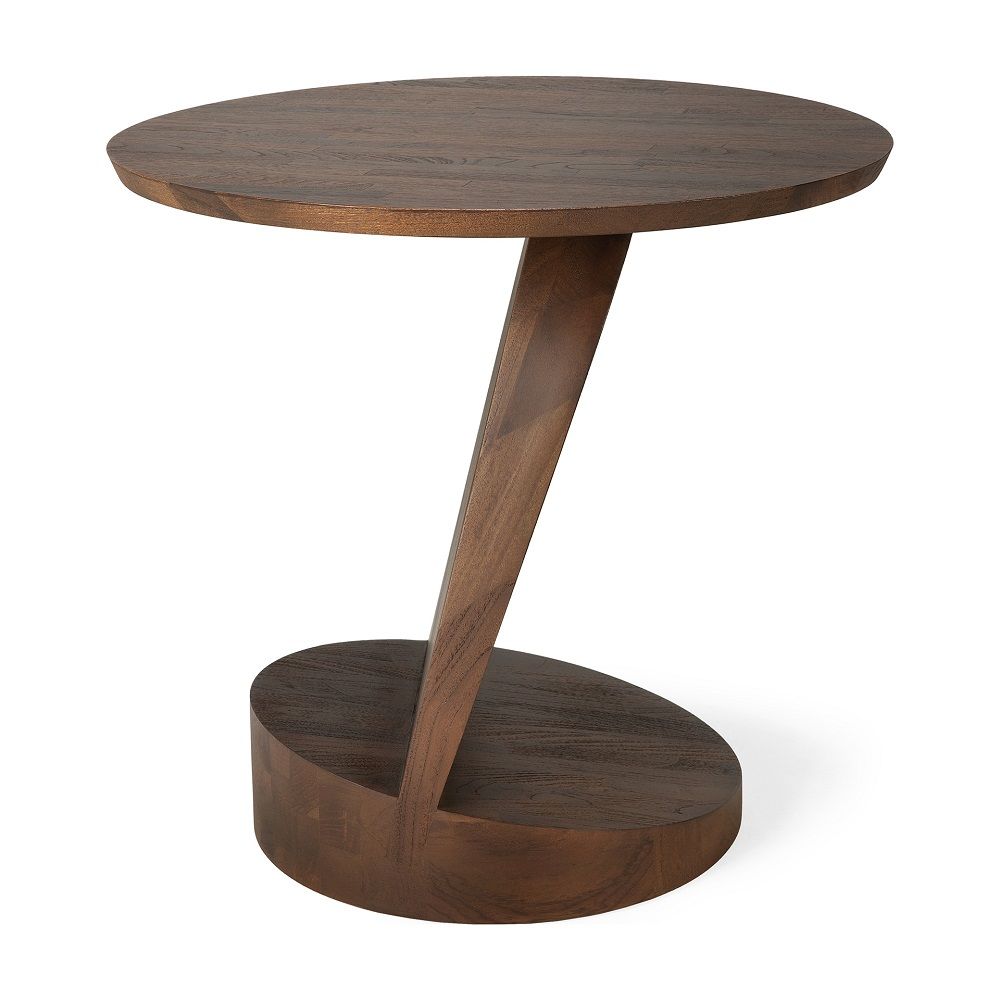 Oblic Beistelltisch rund Teak Ethnicraft
