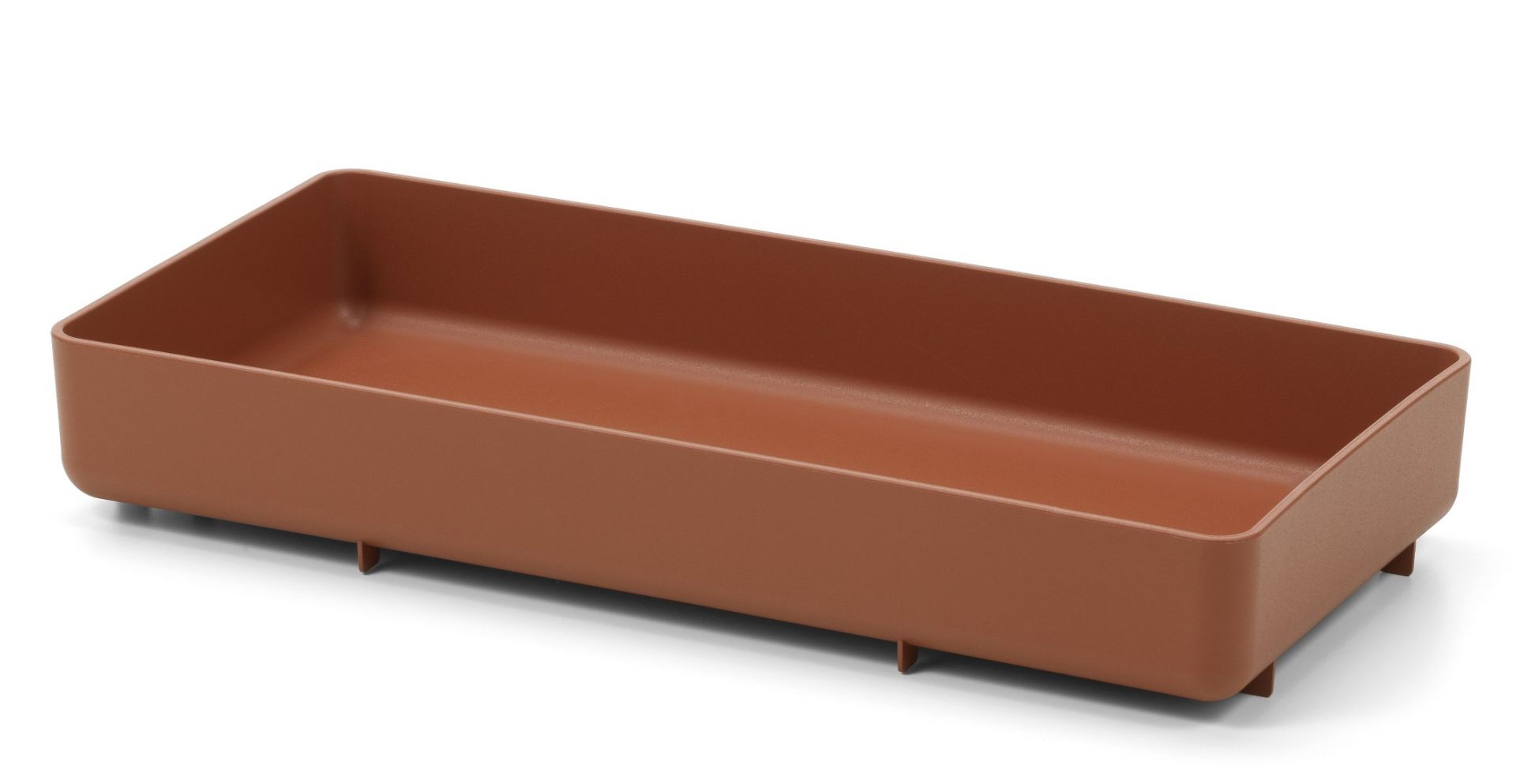Braunes Chap Tray RE Tablett von Vitra, rechteckig und minimalistisch für stilvolle Aufbewahrung.