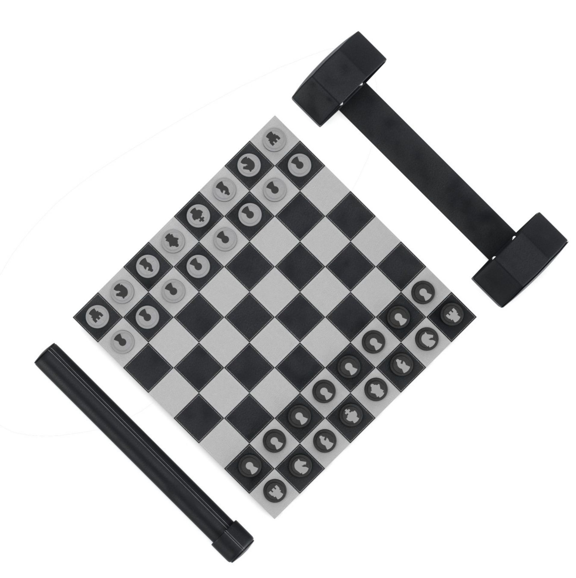 Rolz Chess / Checkers Ser Mobiles Schach- und Dame Set Umbra EINZELSTÜCK
