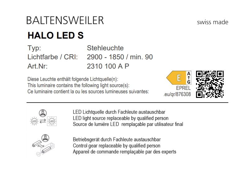 HALO LED S Stehleuchte Baltensweiler