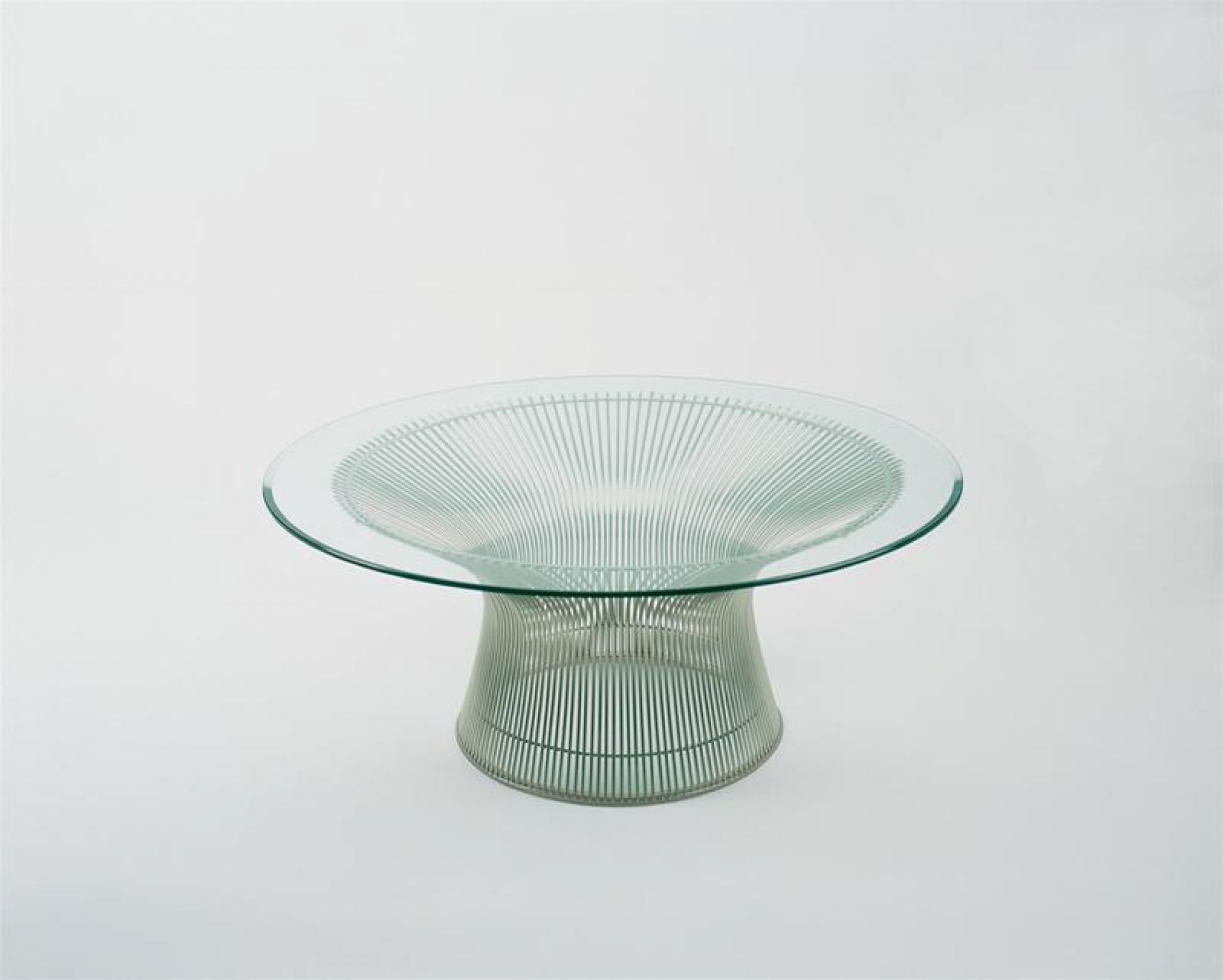 Platner Couchtisch Kristallglas / Nickel poliert Knoll International - QUICK SHIP