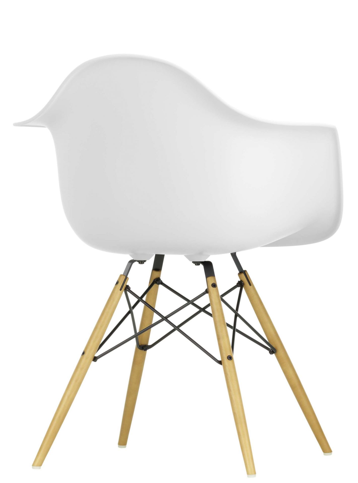 Eames Plastic Arm Chair DAW Stuhl Ahorn Gelblich / Cotton white Vitra