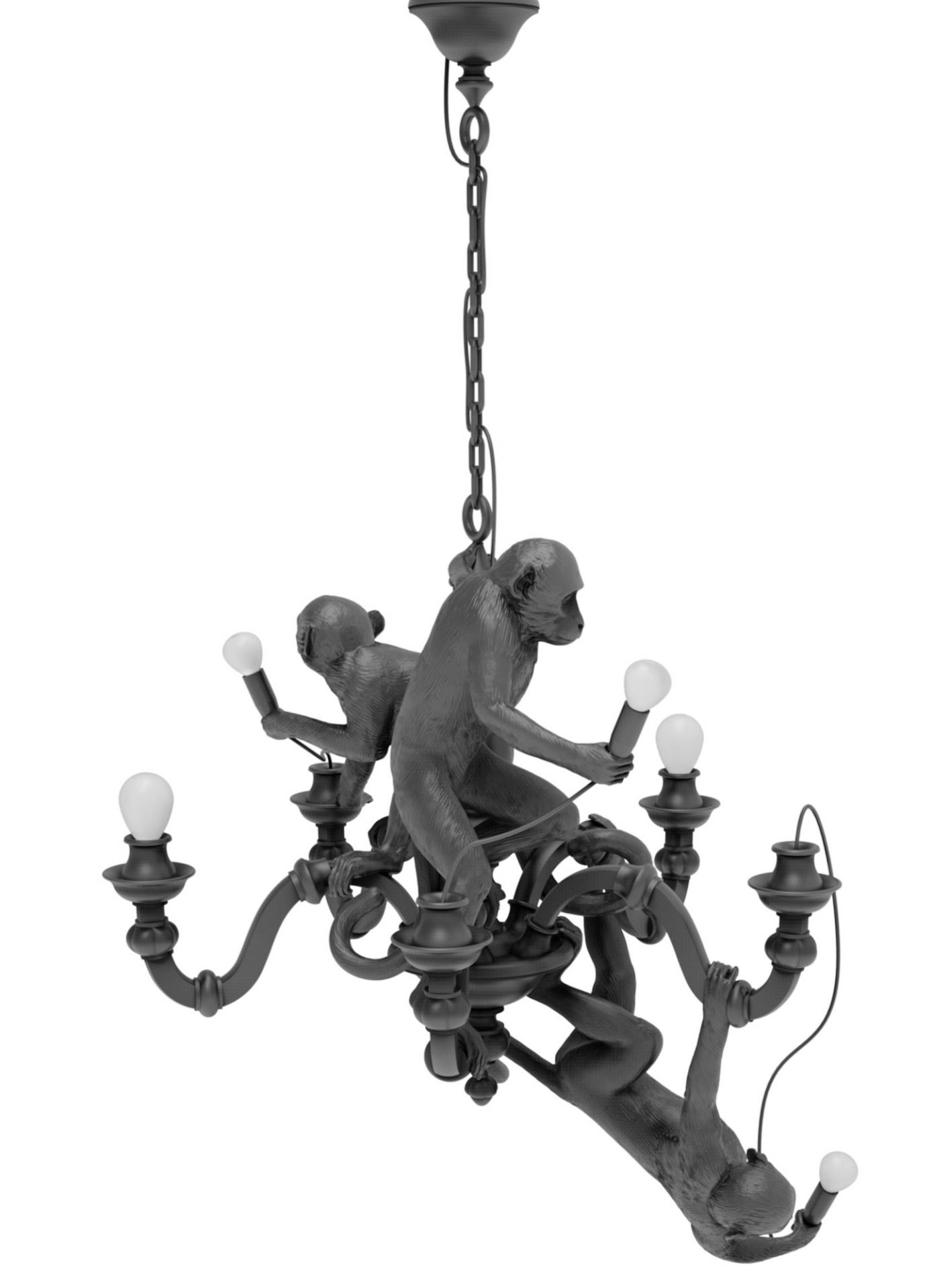 Monkey Chandelier Pendelleuchte Seletti Schwarz