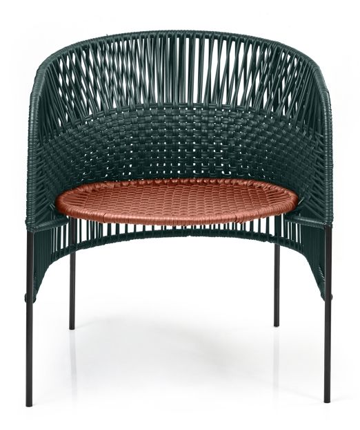 Caribe Chic Lounge Chair Loungesessel Outdoor ames Moosgrün / Kupfer / Schwarz