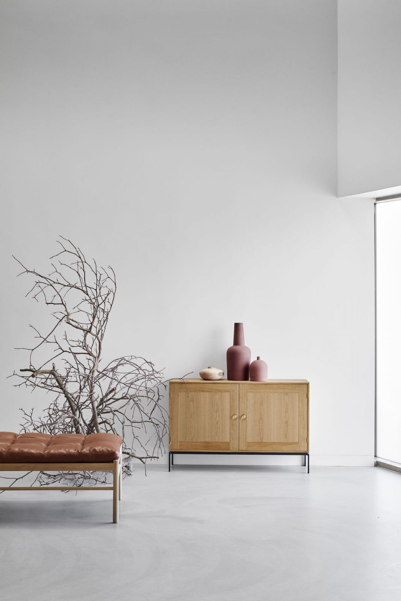 FK63 Bücherregal System Horizontal 36 cm mit Türen Carl Hansen & Søn