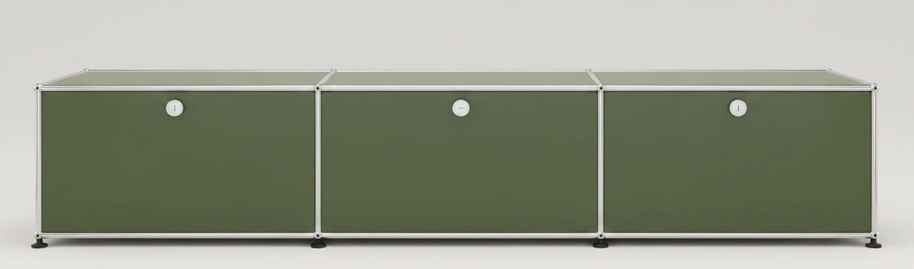 USM Haller Lowboard 3 Klappen Olivgrün