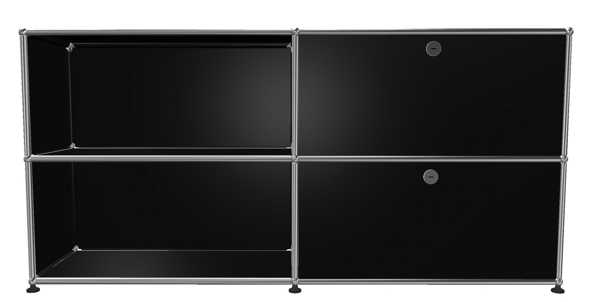 USM Haller Sideboard 2 Offen / 2 Klappen Rechts Graphitschwarz - FAST DELIVERY