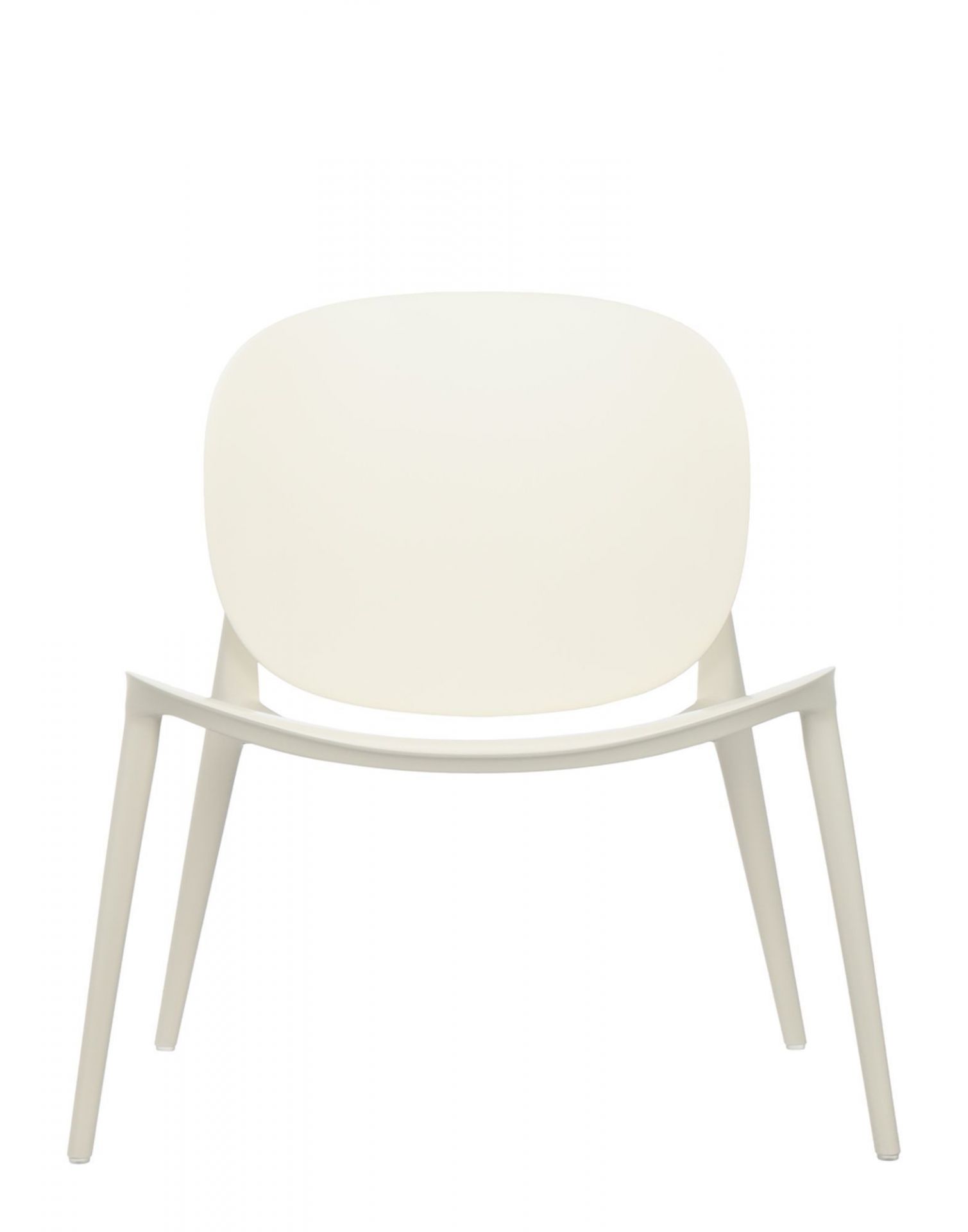 Weißer Kartell Be Bop Gartenstuhl, Outdoor Sessel aus Kunststoff, moderne Sitzmöbel für Terrasse.
