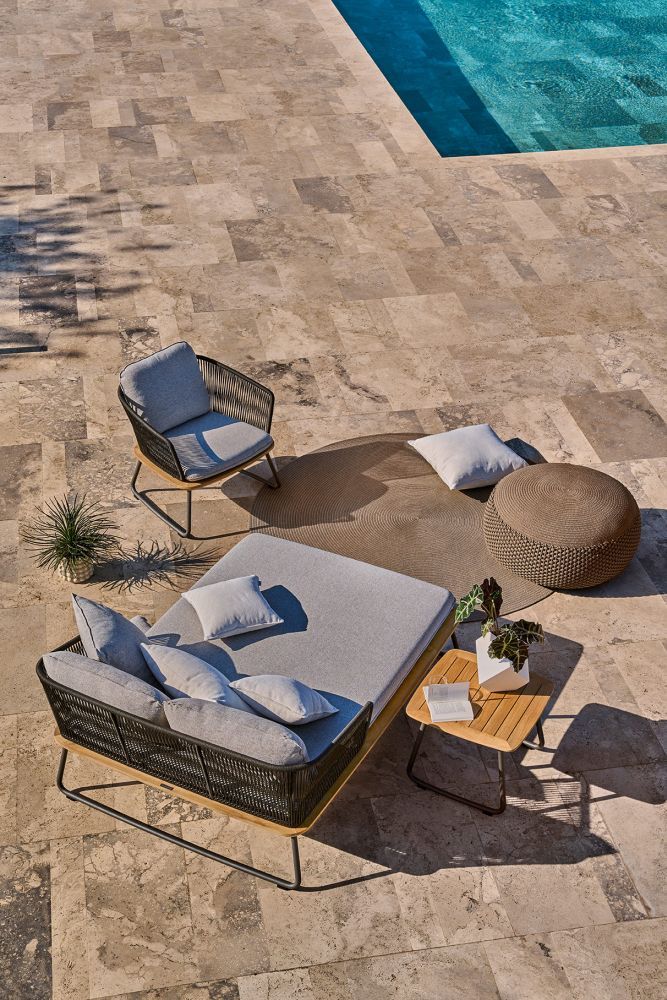 Pouf Hocker Groß Indoor / Outdoor Weishäupl Sand