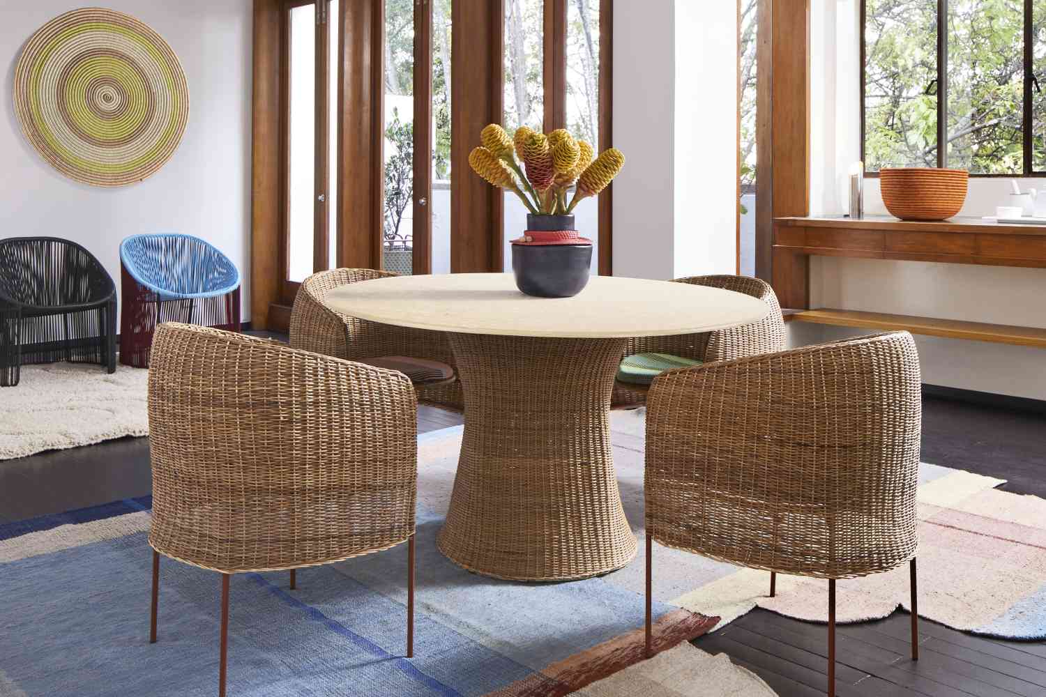   Caribe Natural Dining Table Esstisch Outdoor ames Rohes Naturmaterial / Gelb