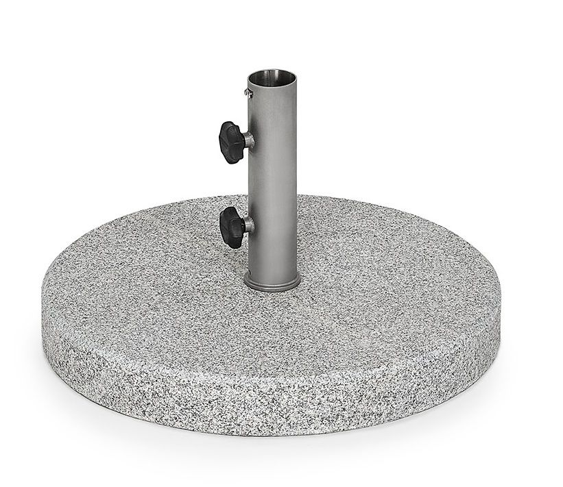 Bodenplatte Granit Grau/Weiß rund Ø 70 cm für Sonnenschirm Weishäupl