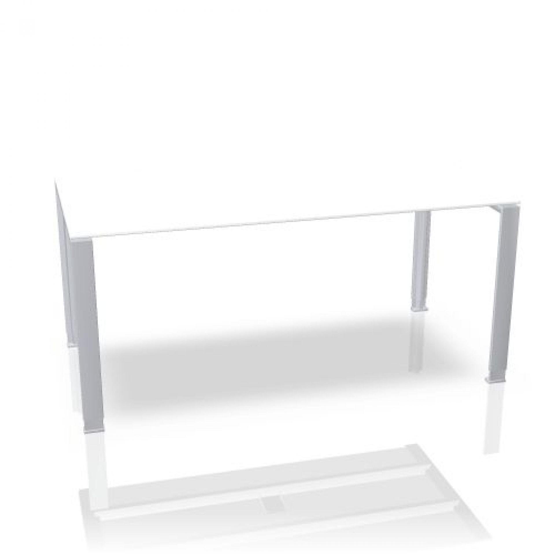 Weißer DOIT4 Schreibtisch von König+Neurath, höhenverstellbar mit silbernen Beinen, modernes Design für Büro und Homeoffice.