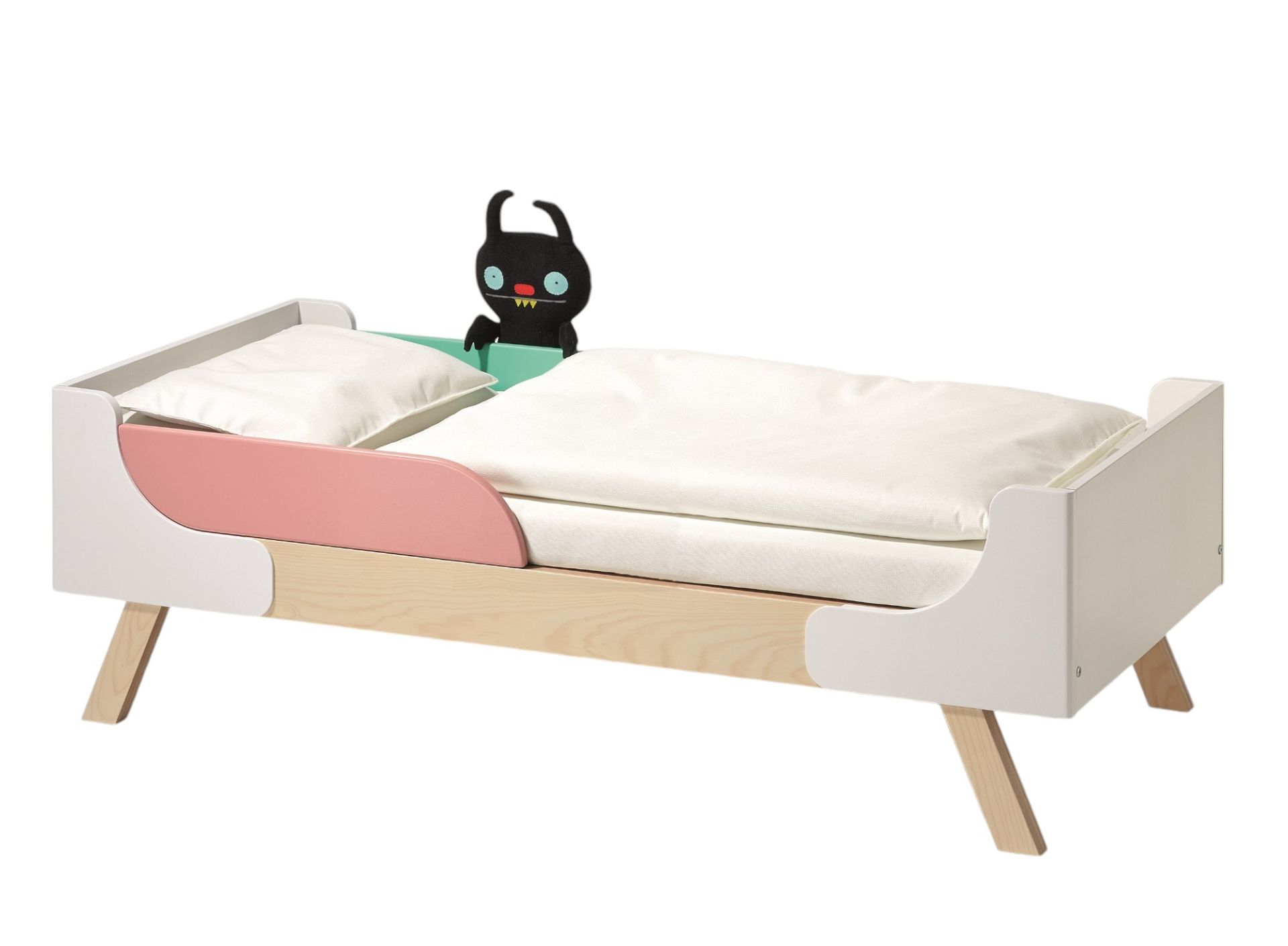 Rausfallschutz für Famille Garage Babybett / Kinderbett 2-er Set EISGRÜN UND ROSA Richard Lampert EINZELSTÜCK