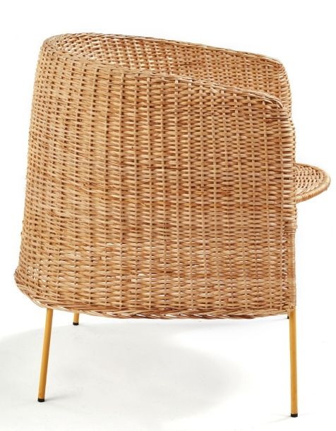 Caribe Natural Lounge Chair Loungesessel Outdoor ames Rohes Naturmaterial / Gelb