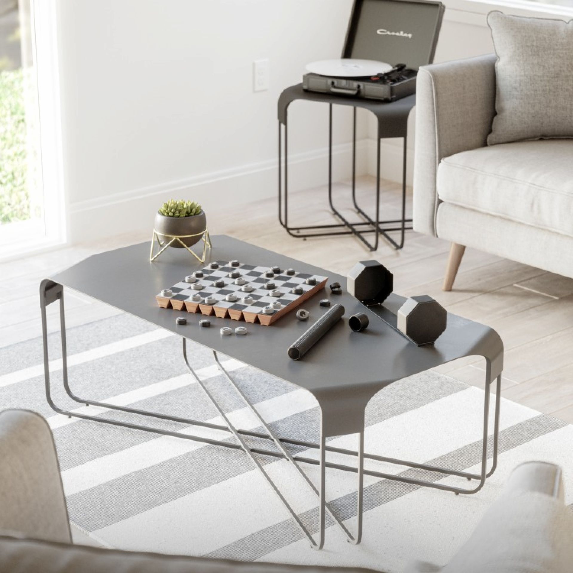 Rolz Chess / Checkers Ser Mobiles Schach- und Dame Set Umbra EINZELSTÜCK