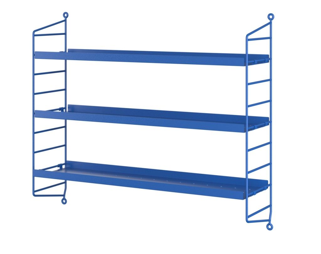 String Pocket Metall Regal BLAU String Furniture EINZELSTÜCK 