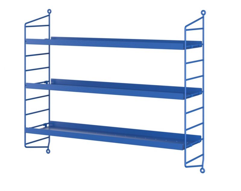 String Pocket Metall Regal BLAU String Furniture EINZELSTÜCK 