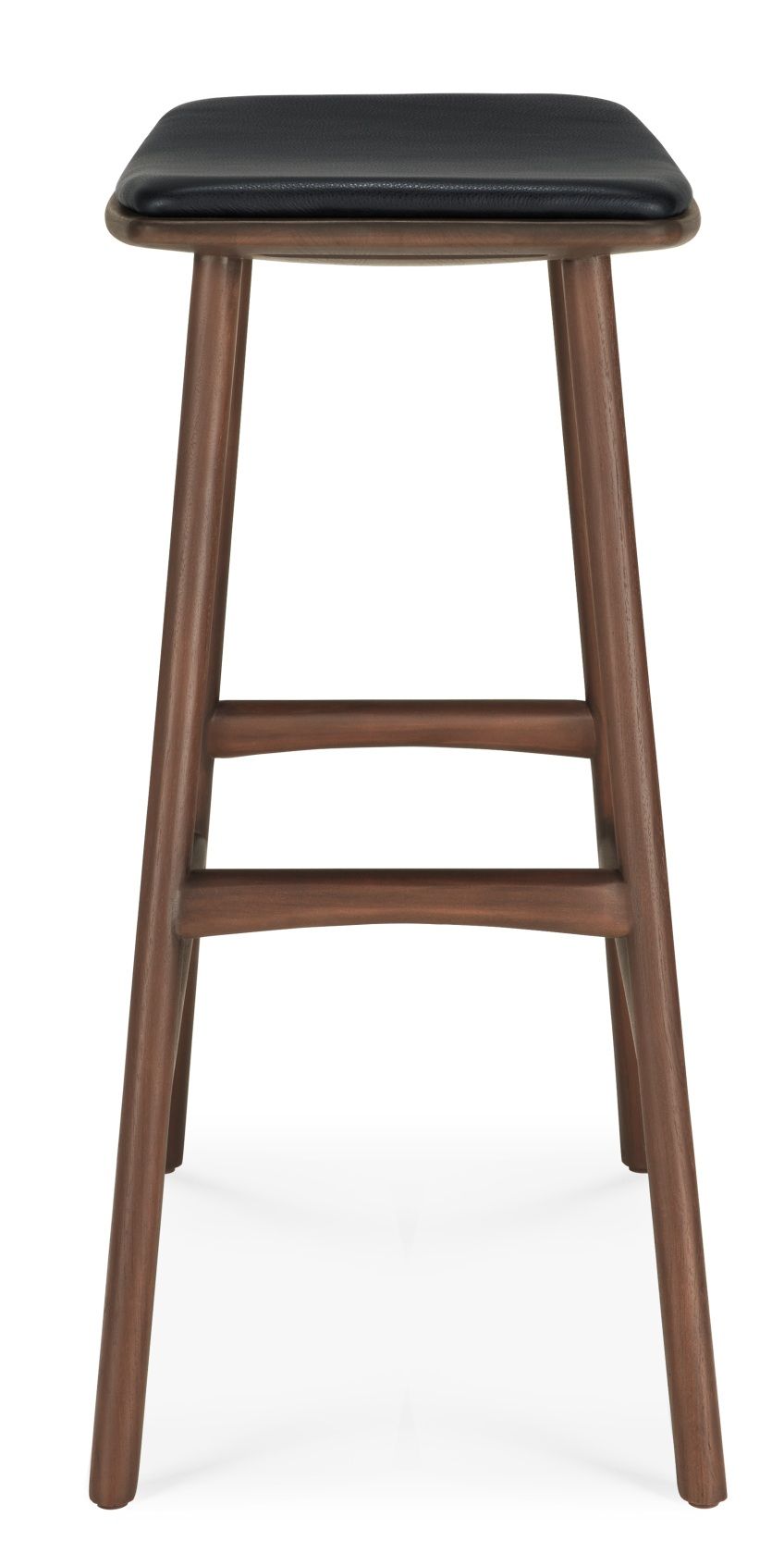 Osso Counter Stool Barhocker mit Sitzpolster Leder Schwarz Ethnicraft