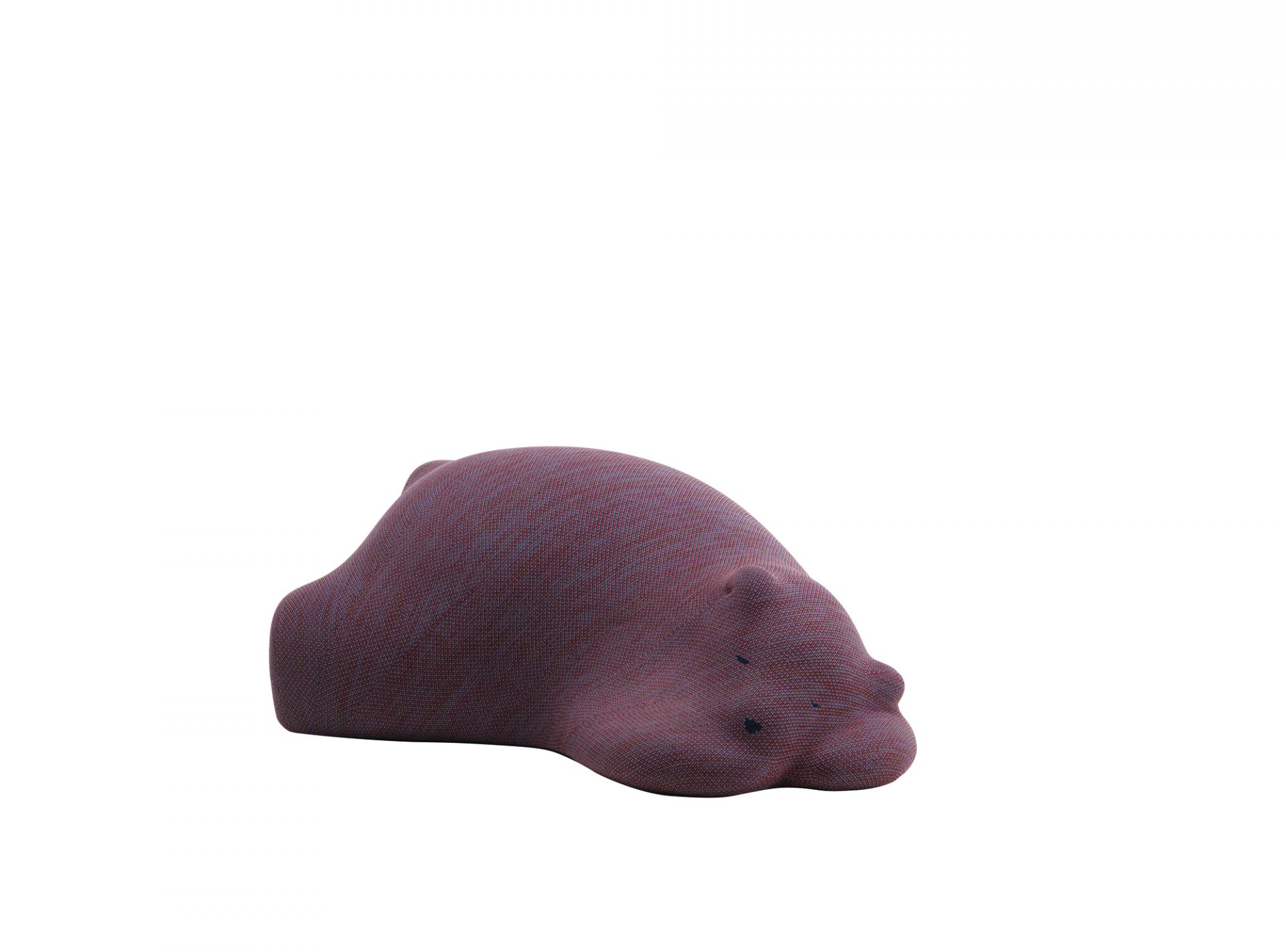 Mauvefarbener Vitra Resting Bear Stofftier, ein dekoratives Bärenkissen zum Ausruhen und Entspannen.